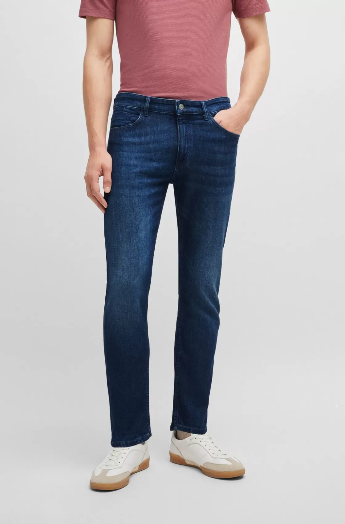 HUGO BOSS Slim-fit Jeans In Mechanical-stretch Denim Blue Hot
