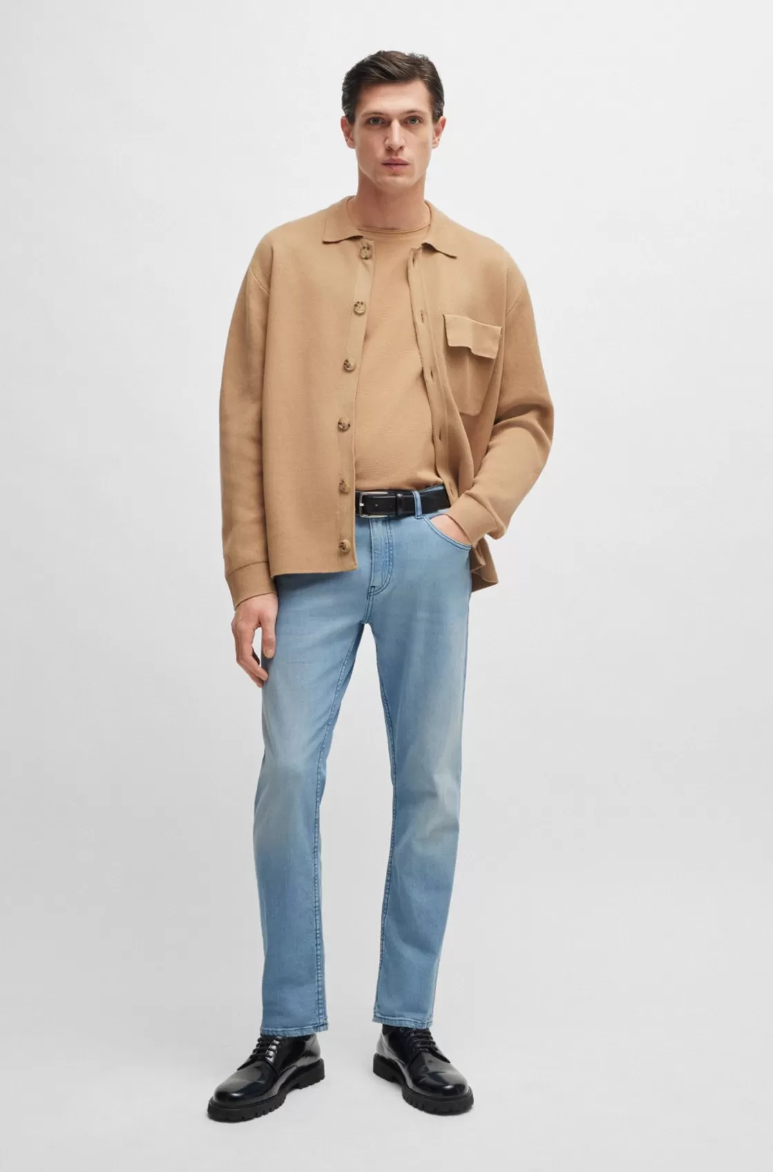 HUGO BOSS Slim-fit Jeans In Blue Mechanical-stretch Denim Turquoise Sale