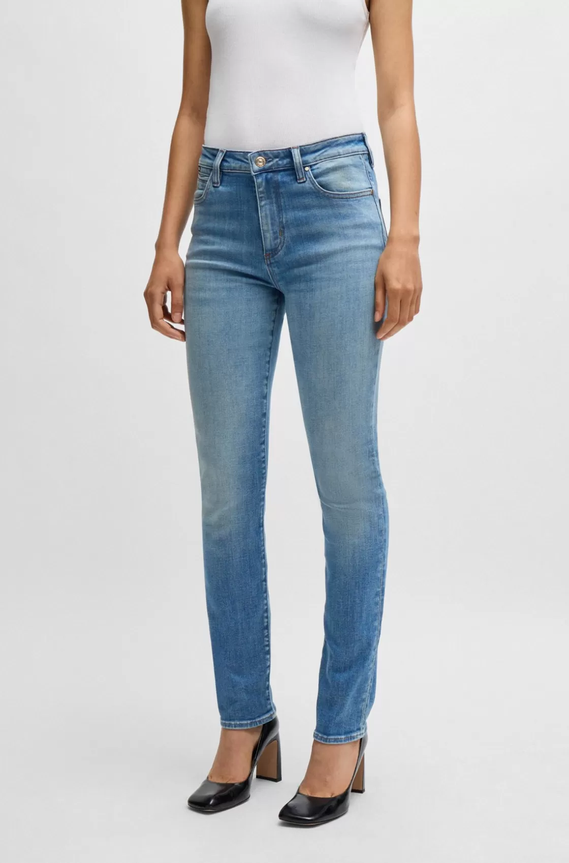 HUGO BOSS Slim-fit Jeans In Blue Stretch Denim Light Blue Cheap