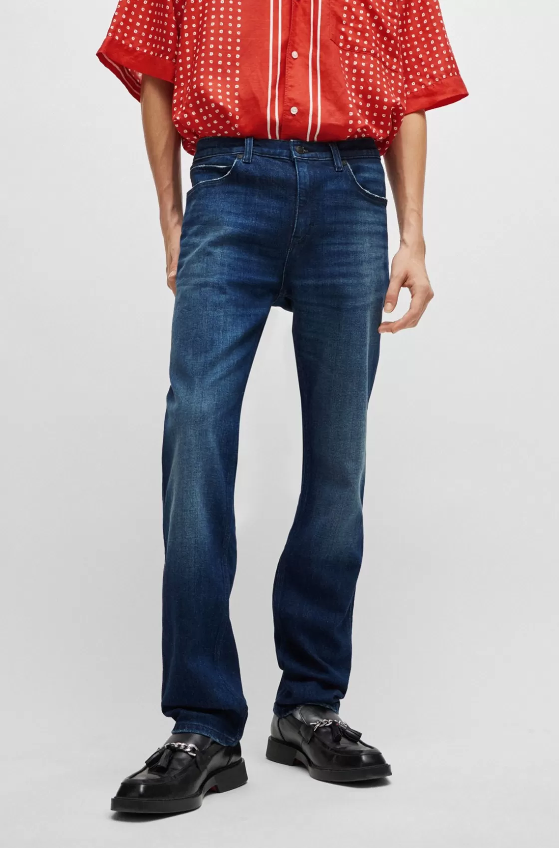 HUGO BOSS Slim-fit Jeans In Blue Stretch Denim Dark Blue Outlet