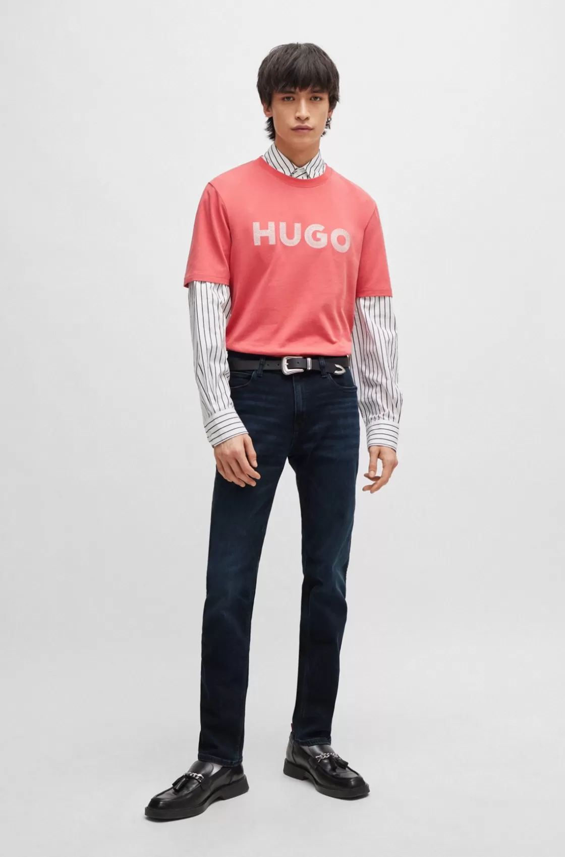 HUGO BOSS Slim-fit Jeans In Blue-black Stretch Denim Dark Blue Online