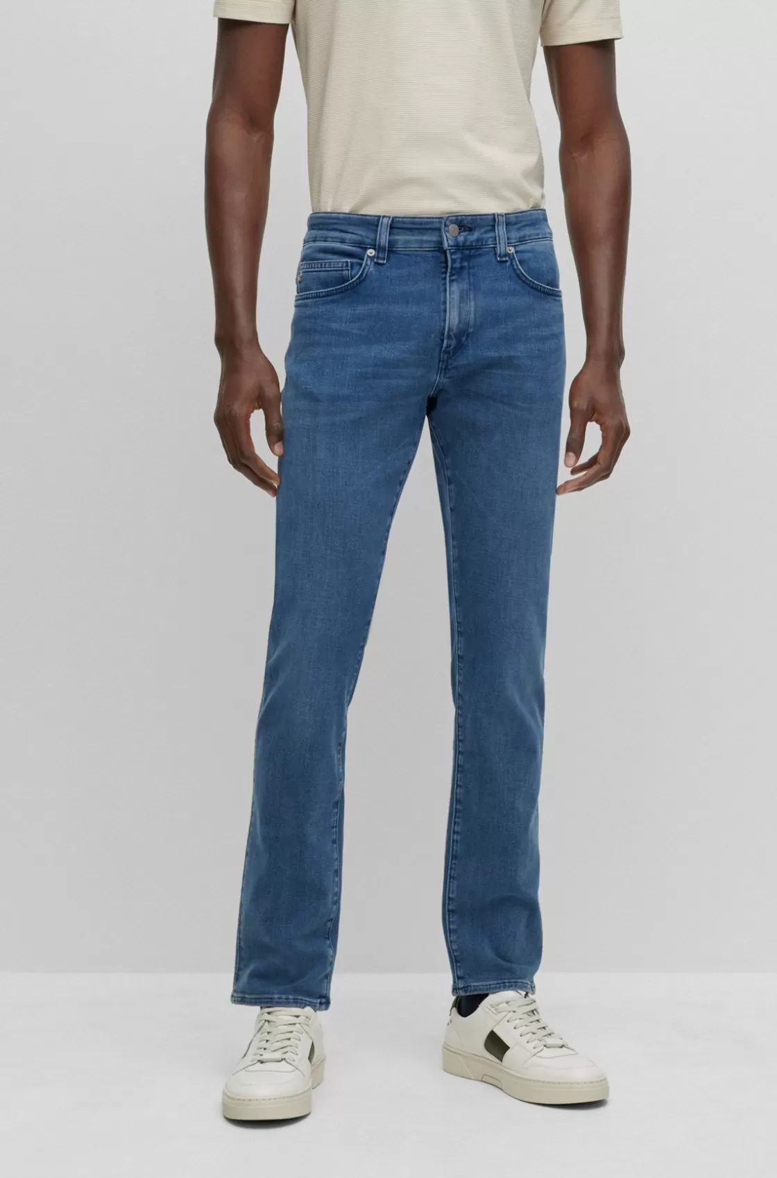 HUGO BOSS Slim-fit Jeans In Coal-navy Italian Denim Blue Online