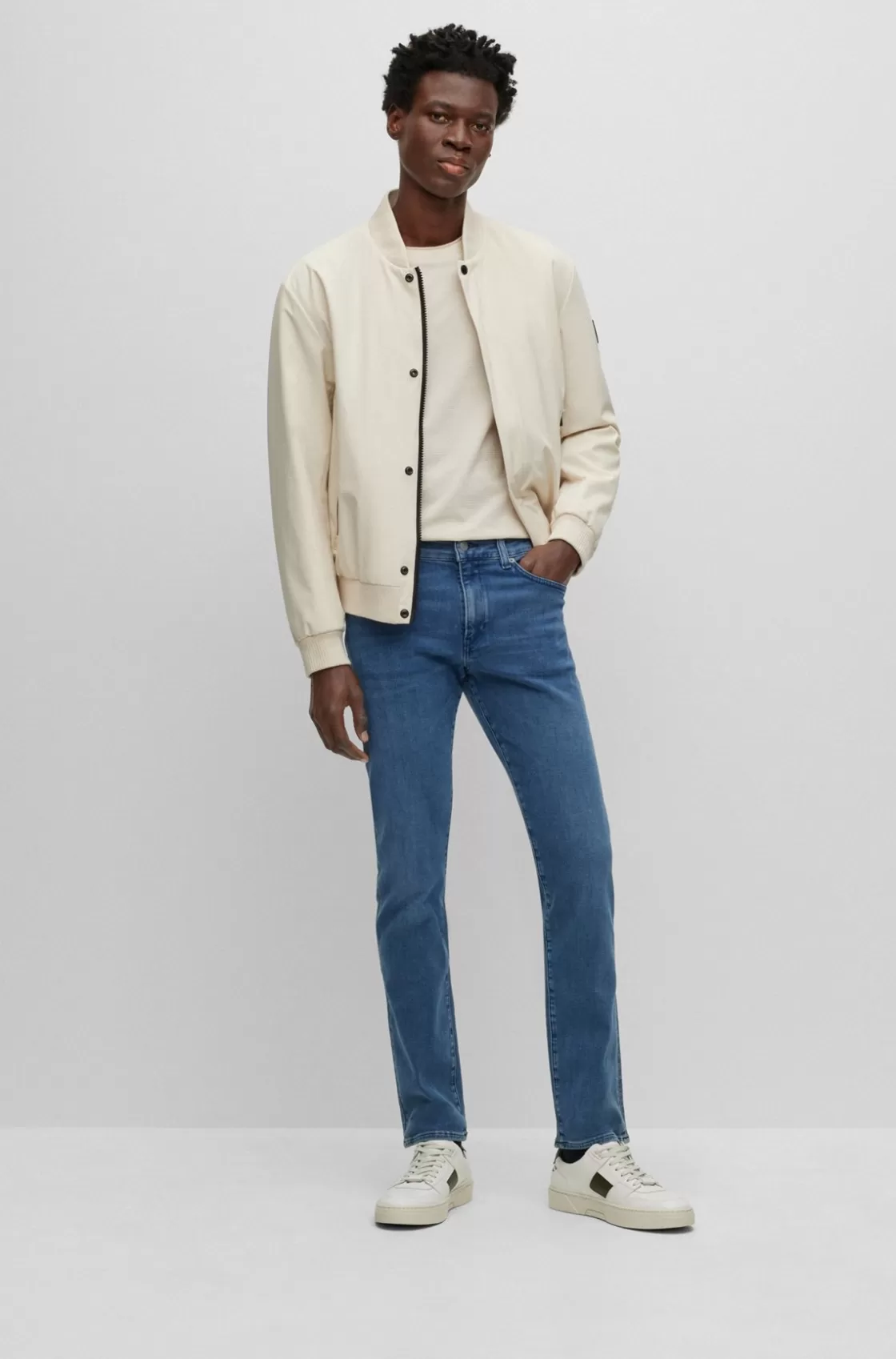 HUGO BOSS Slim-fit Jeans In Coal-navy Italian Denim Blue Online