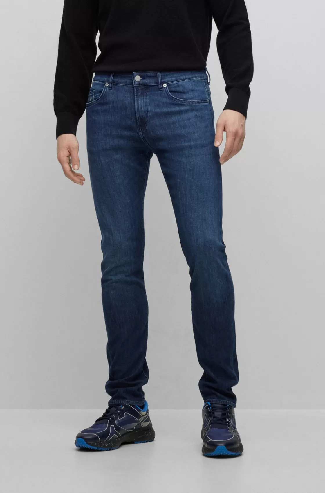 HUGO BOSS Slim-fit Jeans In Dark-blue Italian Lightweight Denim Dark Blue Fashion