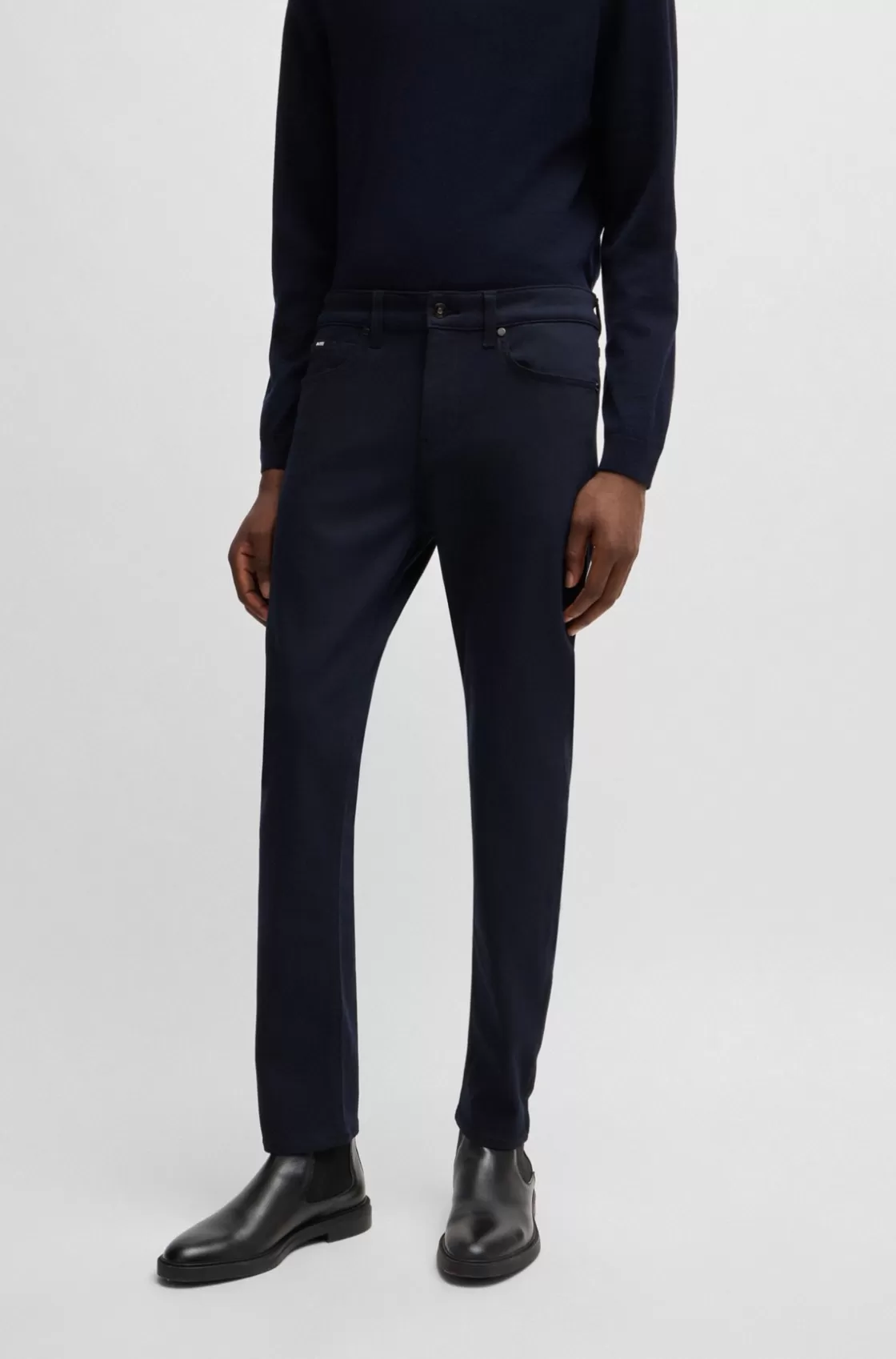 HUGO BOSS Slim-fit Jeans In Dark-blue Performance-stretch Denim Dark Blue Cheap