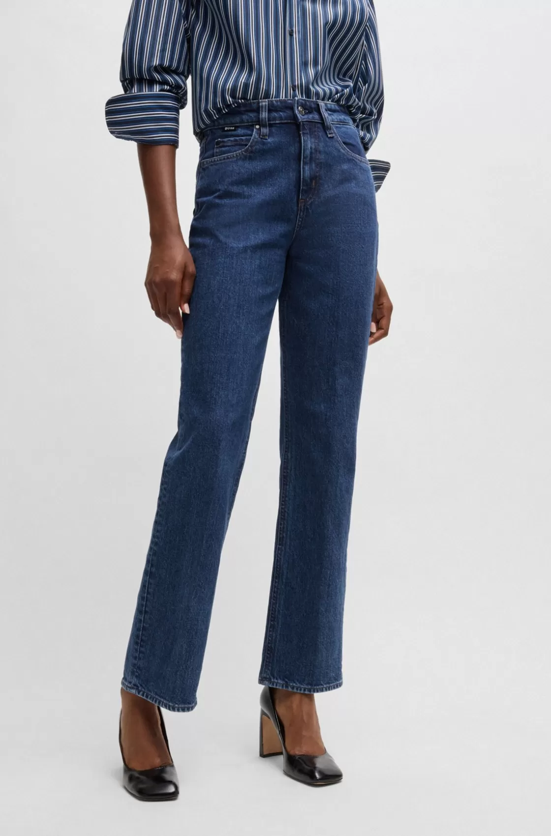 HUGO BOSS Slim-fit Jeans In Deep-blue Comfort-stretch Denim Light Blue Hot