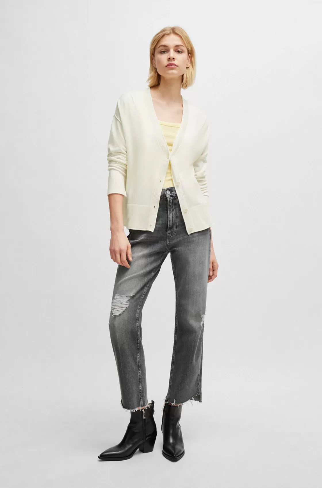 HUGO BOSS Slim-fit Jeans In Gray Stretch Denim Grey Fashion