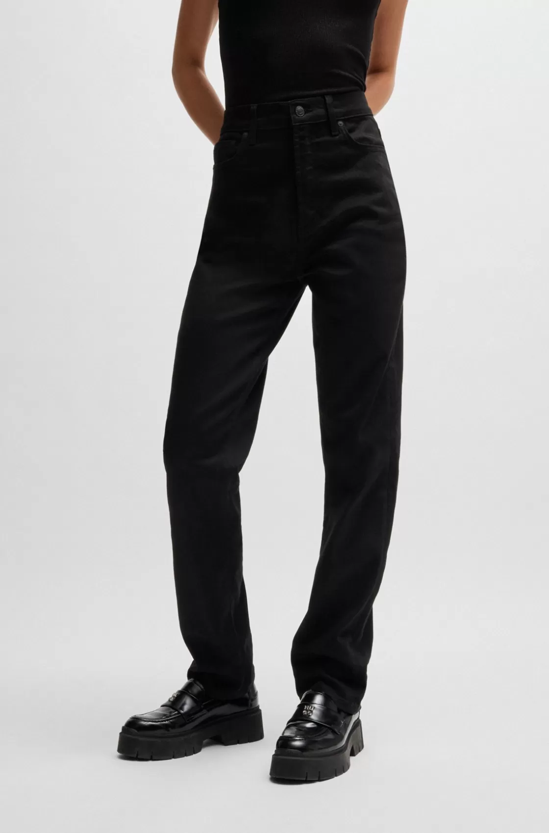 HUGO BOSS Slim-fit Jeans In Stay- Stretch Denim Black Cheap