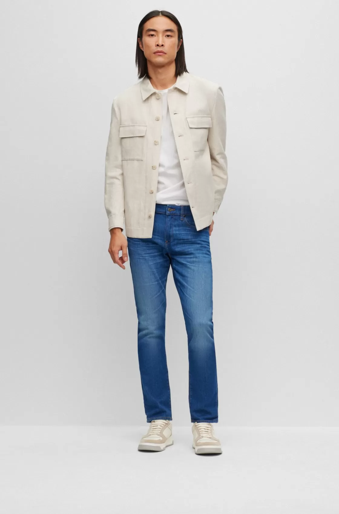 HUGO BOSS Slim-fit Jeans In Super-soft Italian Denim Blue Clearance