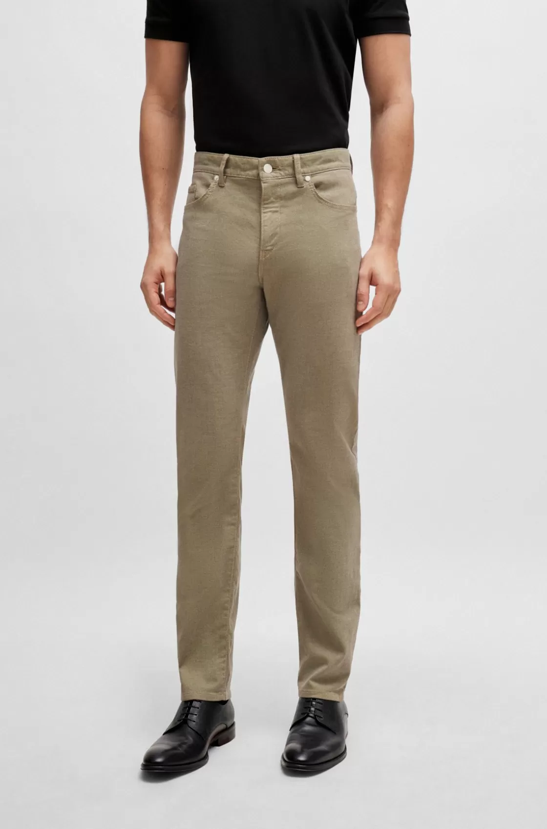 HUGO BOSS Slim-fit Jeans In Two-tone Stretch Denim Light Beige Cheap