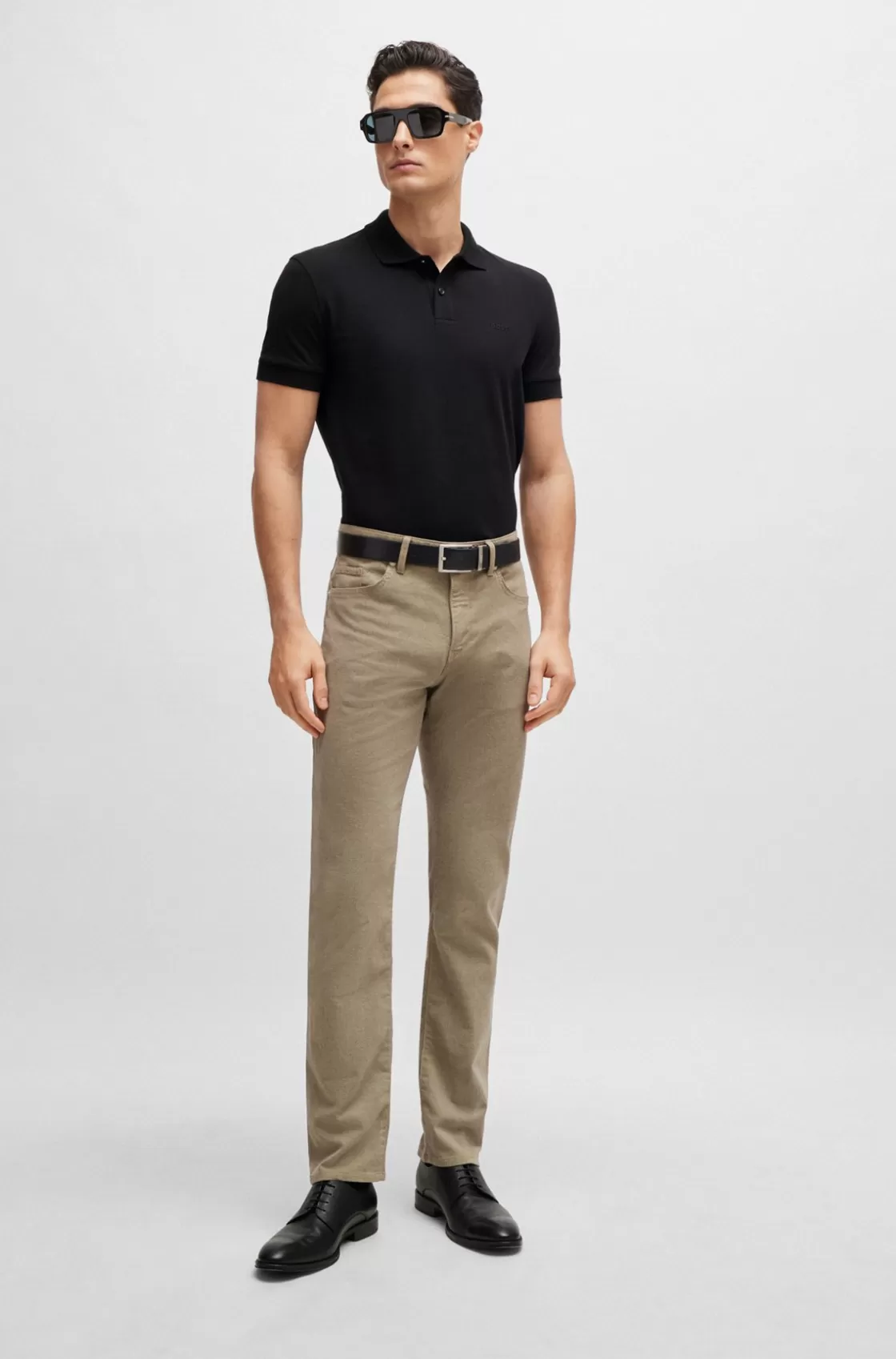 HUGO BOSS Slim-fit Jeans In Two-tone Stretch Denim Light Beige Cheap