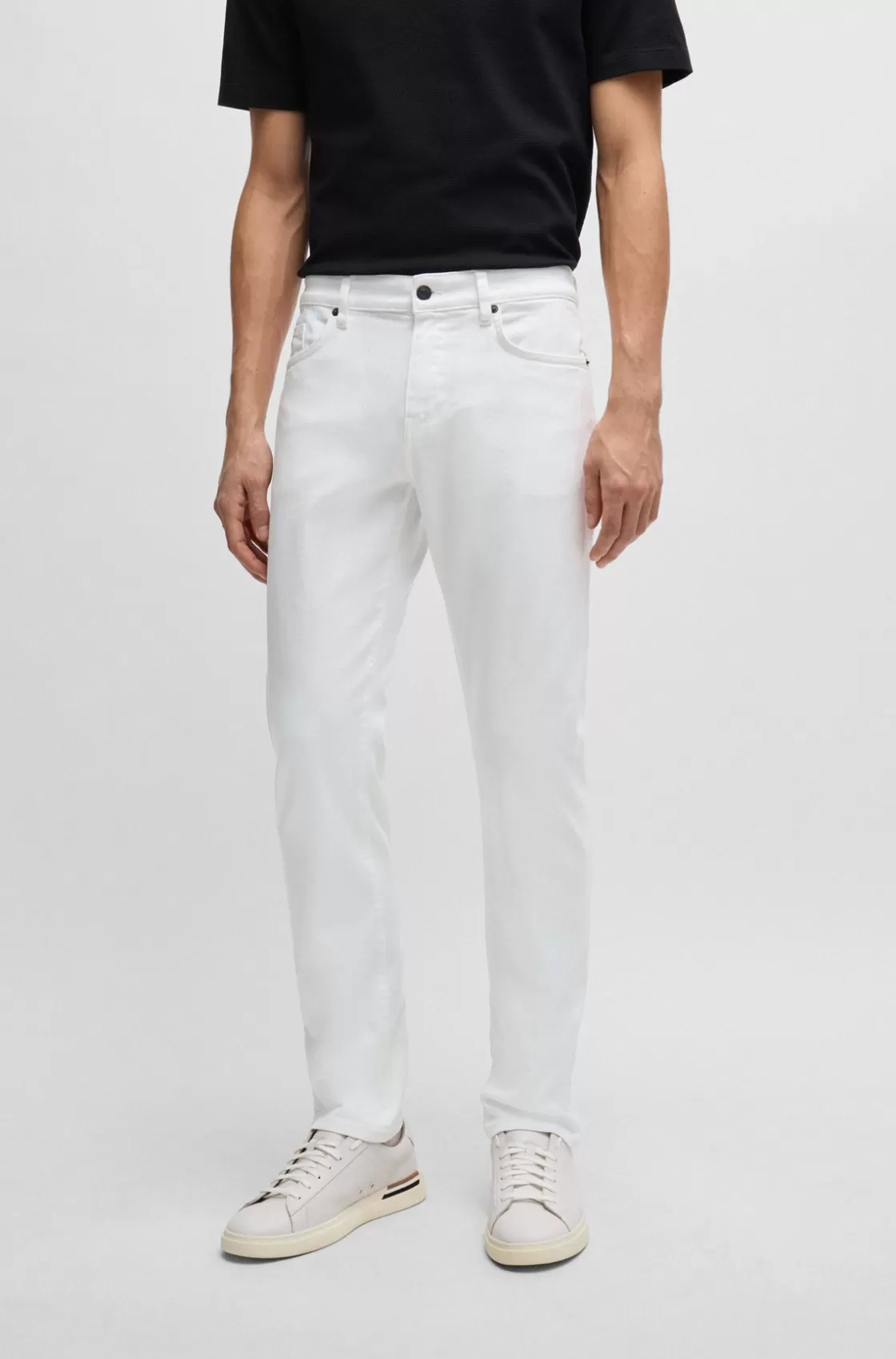 HUGO BOSS Slim-fit Jeans In Cashmere-touch Denim White Online