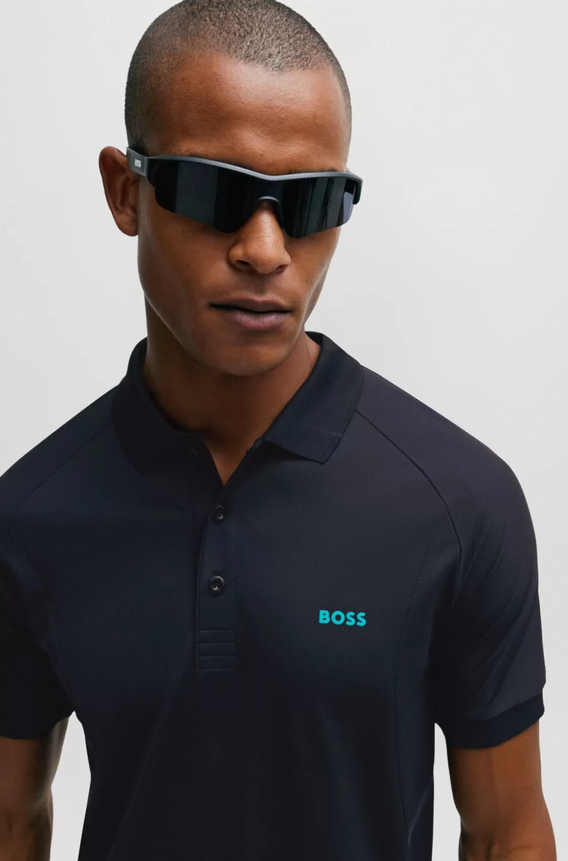 HUGO BOSS Slim-fit Polo Shirt In Moisture-wicking Stretch Fabric Dark Blue Sale