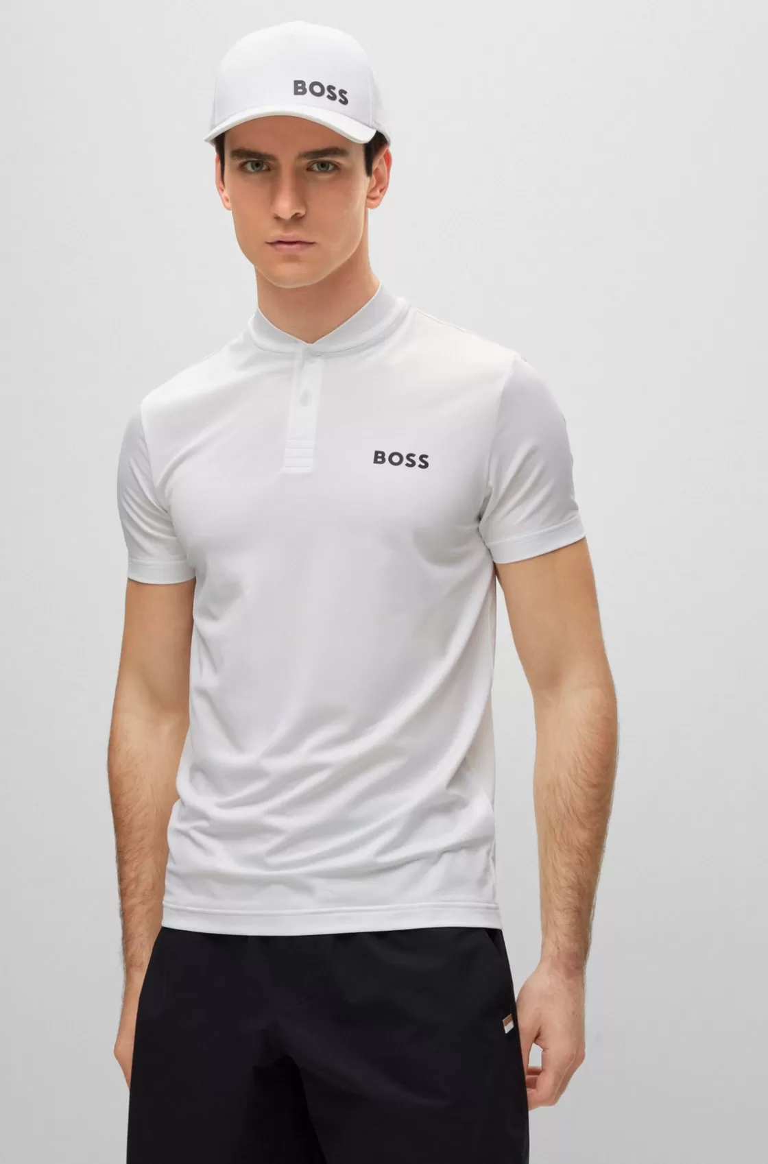 HUGO BOSS Slim-fit Polo Shirt With Bomber-style Collar White Store