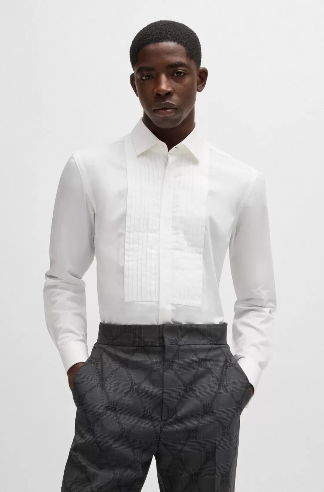 HUGO BOSS Slim-fit Shirt In Easy-iron Cotton Poplin White Sale