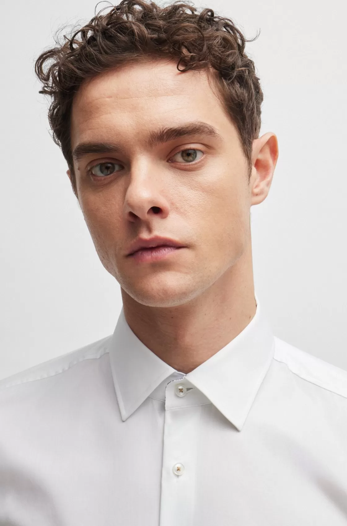 HUGO BOSS Slim-fit Shirt In Easy-iron Cotton Poplin White Sale