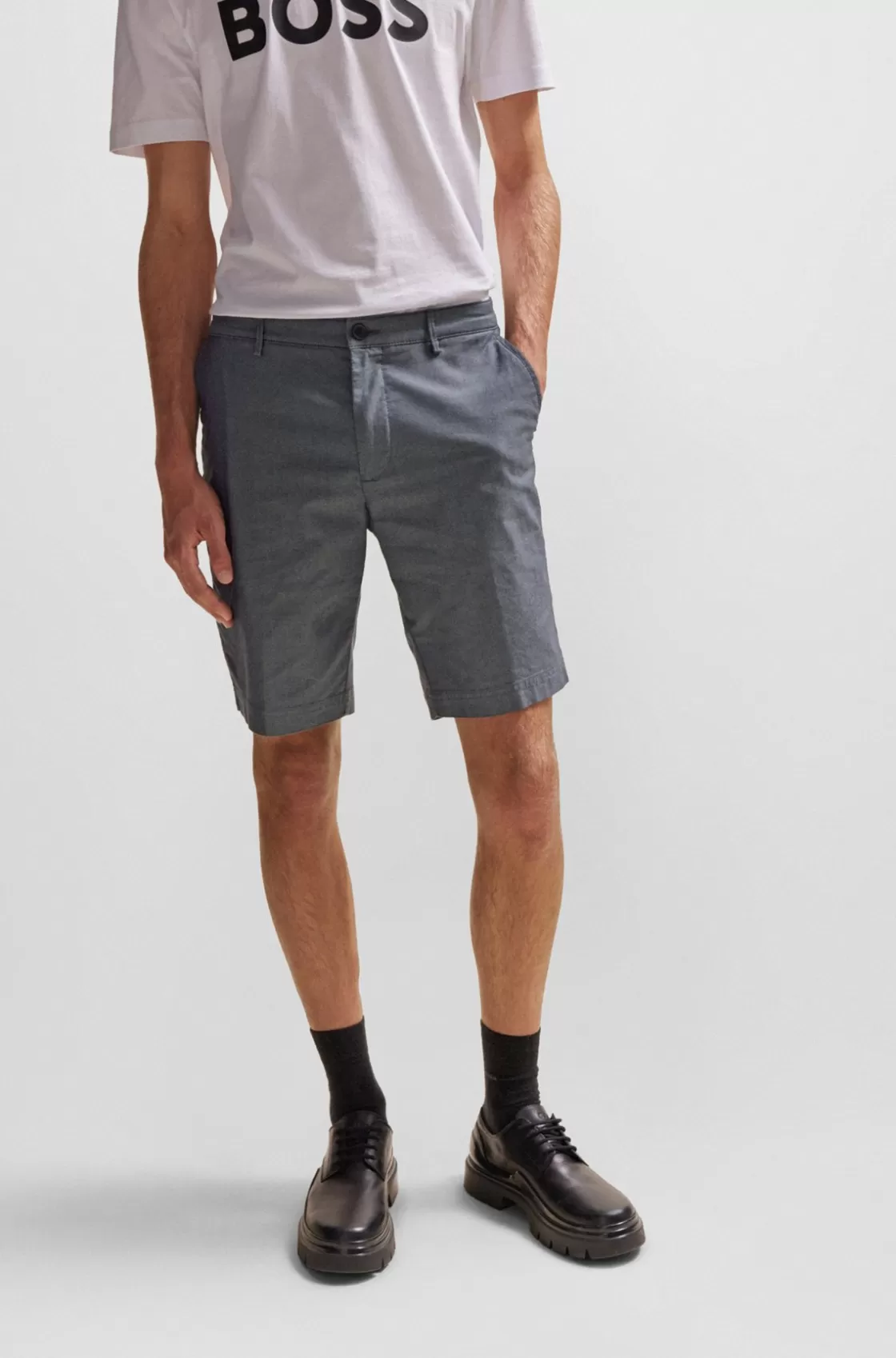 HUGO BOSS Slim-fit Shorts Dark Blue Outlet