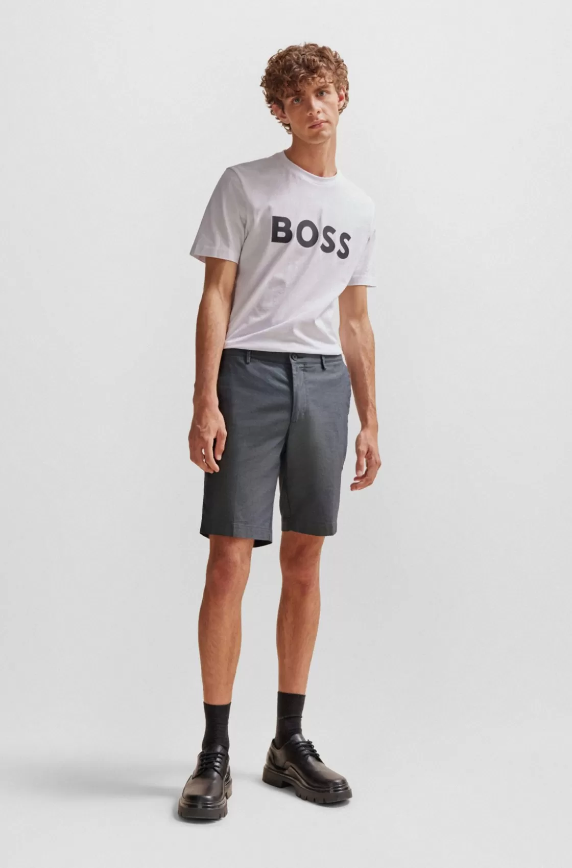 HUGO BOSS Slim-fit Shorts Dark Blue Outlet