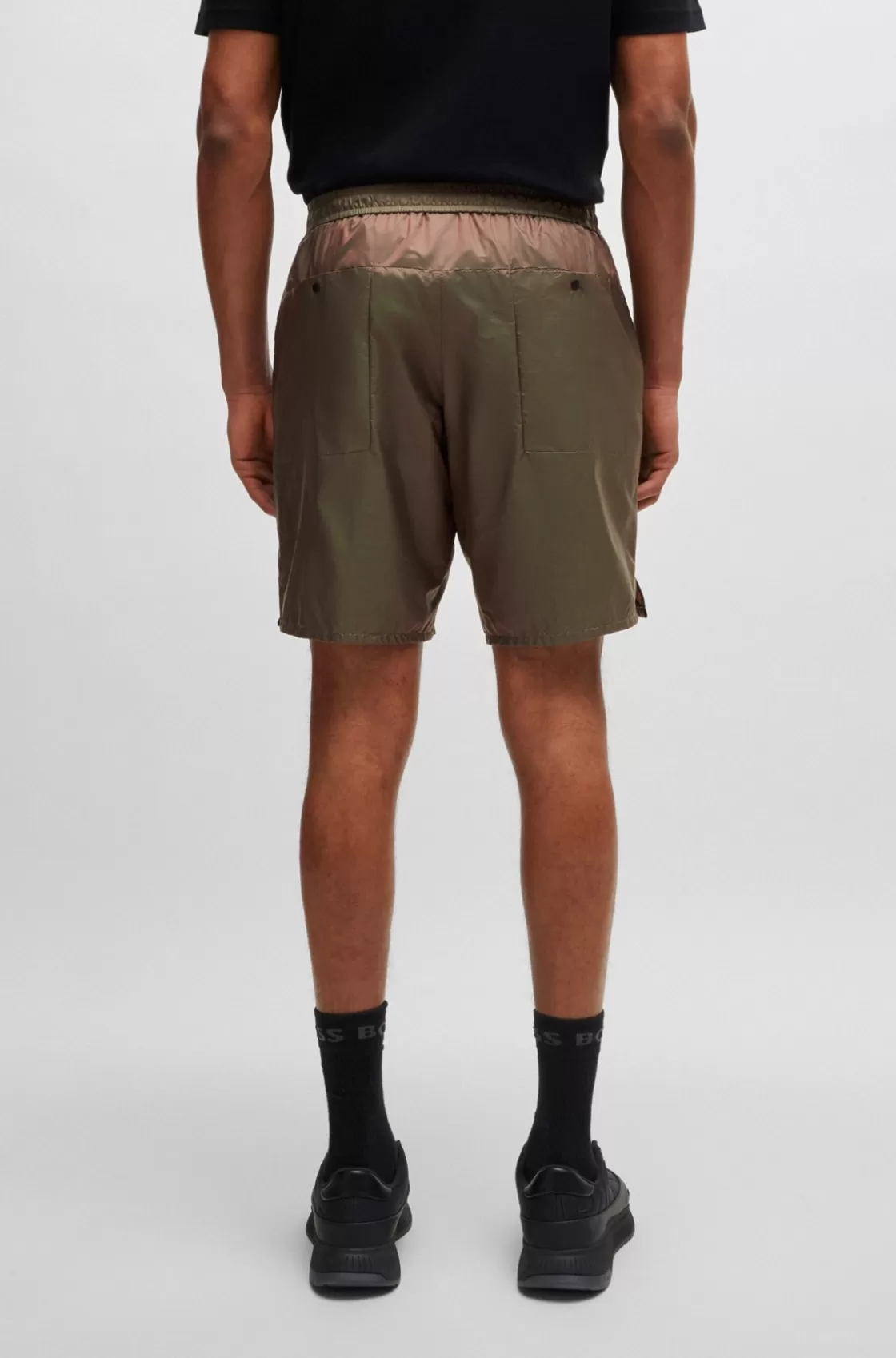 HUGO BOSS Slim-fit Shorts In Iridescent Ripstop With Inner Shorts Light Red Discount