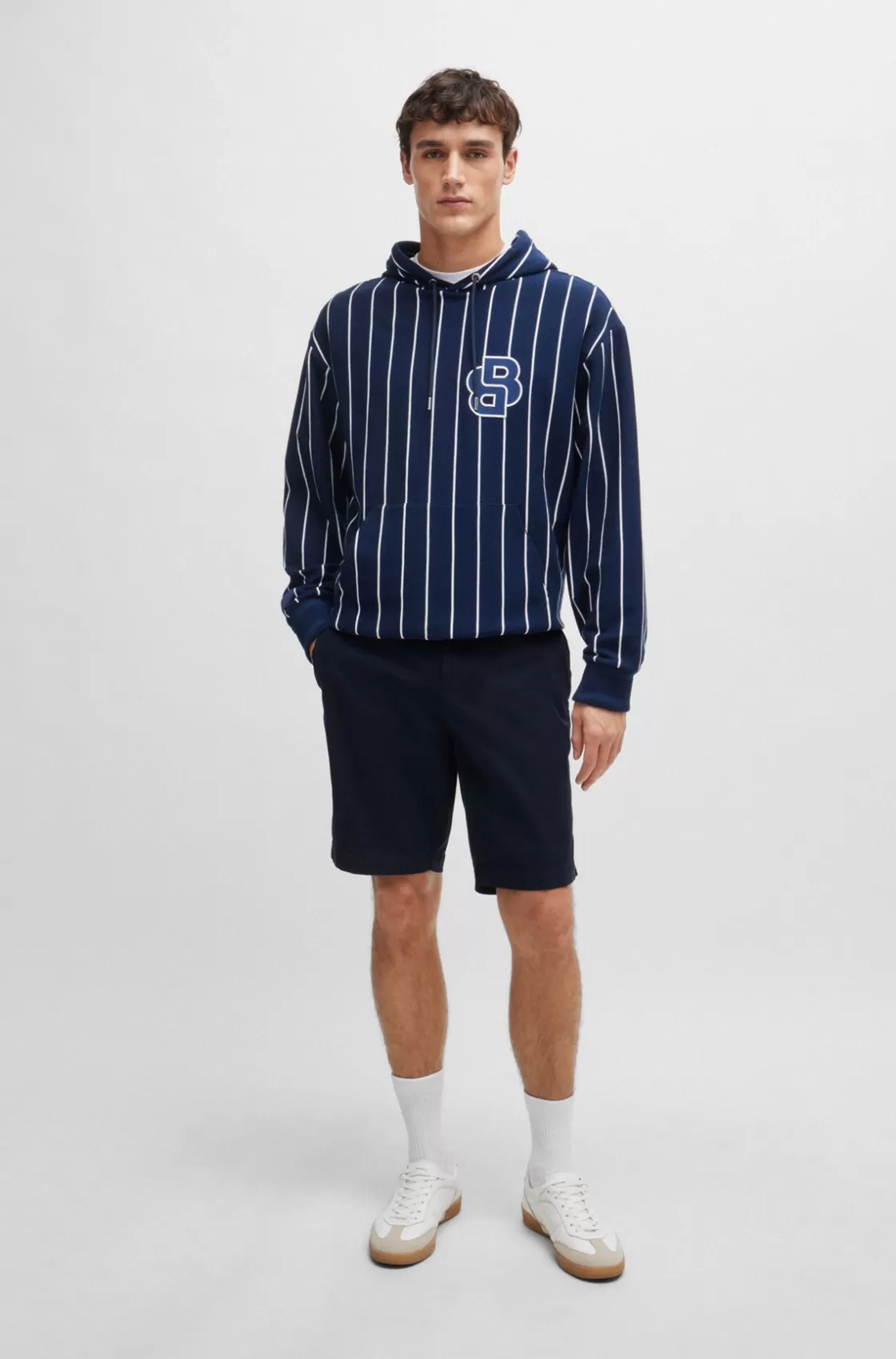 HUGO BOSS Slim-fit Shorts In Stretch-cotton Twill Dark Blue Best Sale