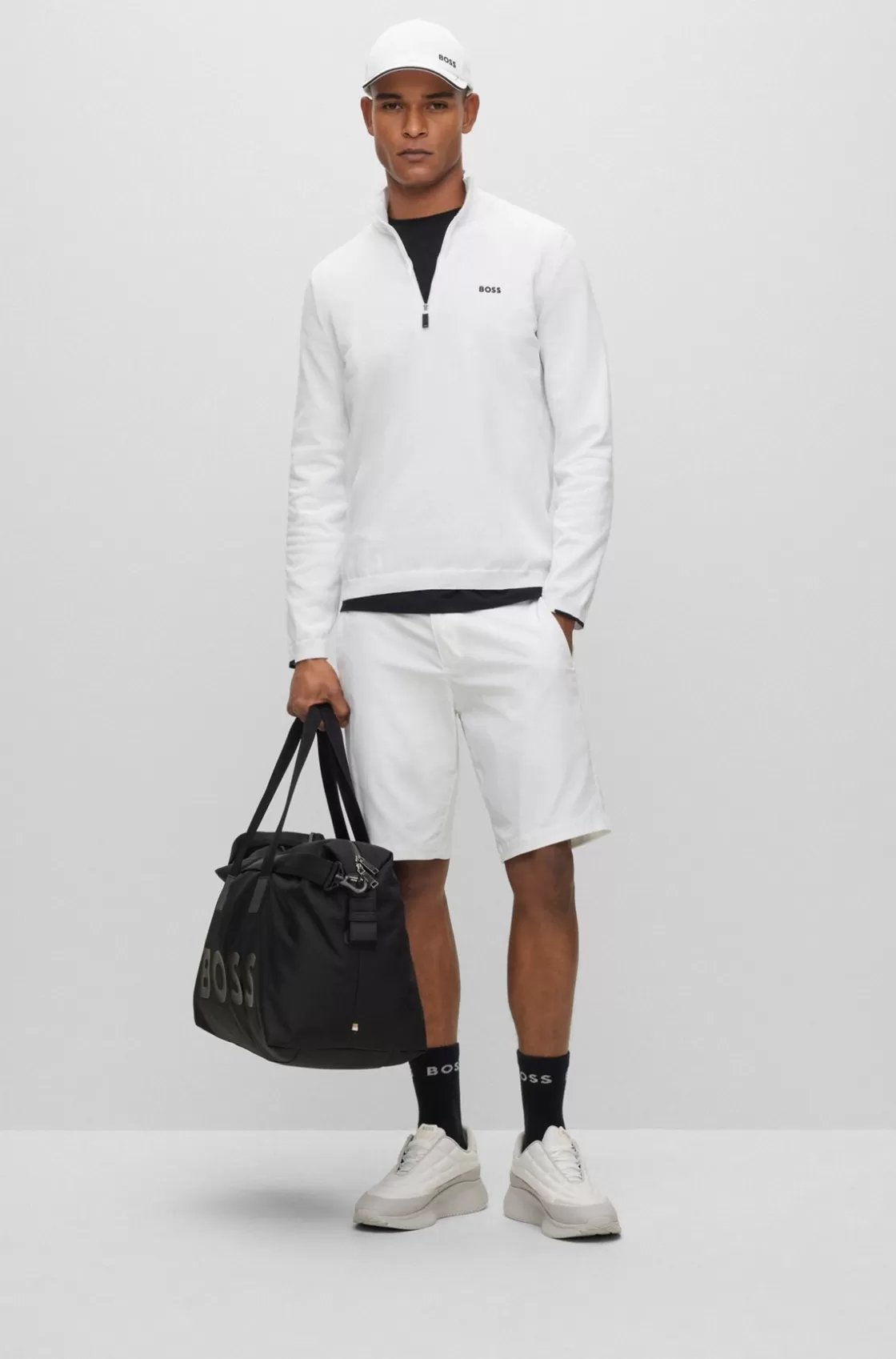 HUGO BOSS Slim-fit Shorts In Water-repellent Twill White Sale