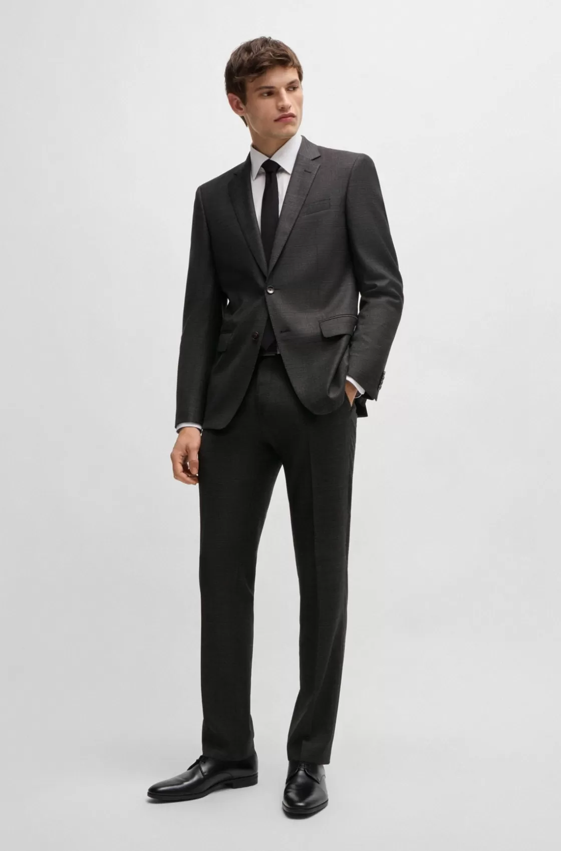 HUGO BOSS Slim-fit Suit In Micro-patterned Stretch Wool Light Green Cheap