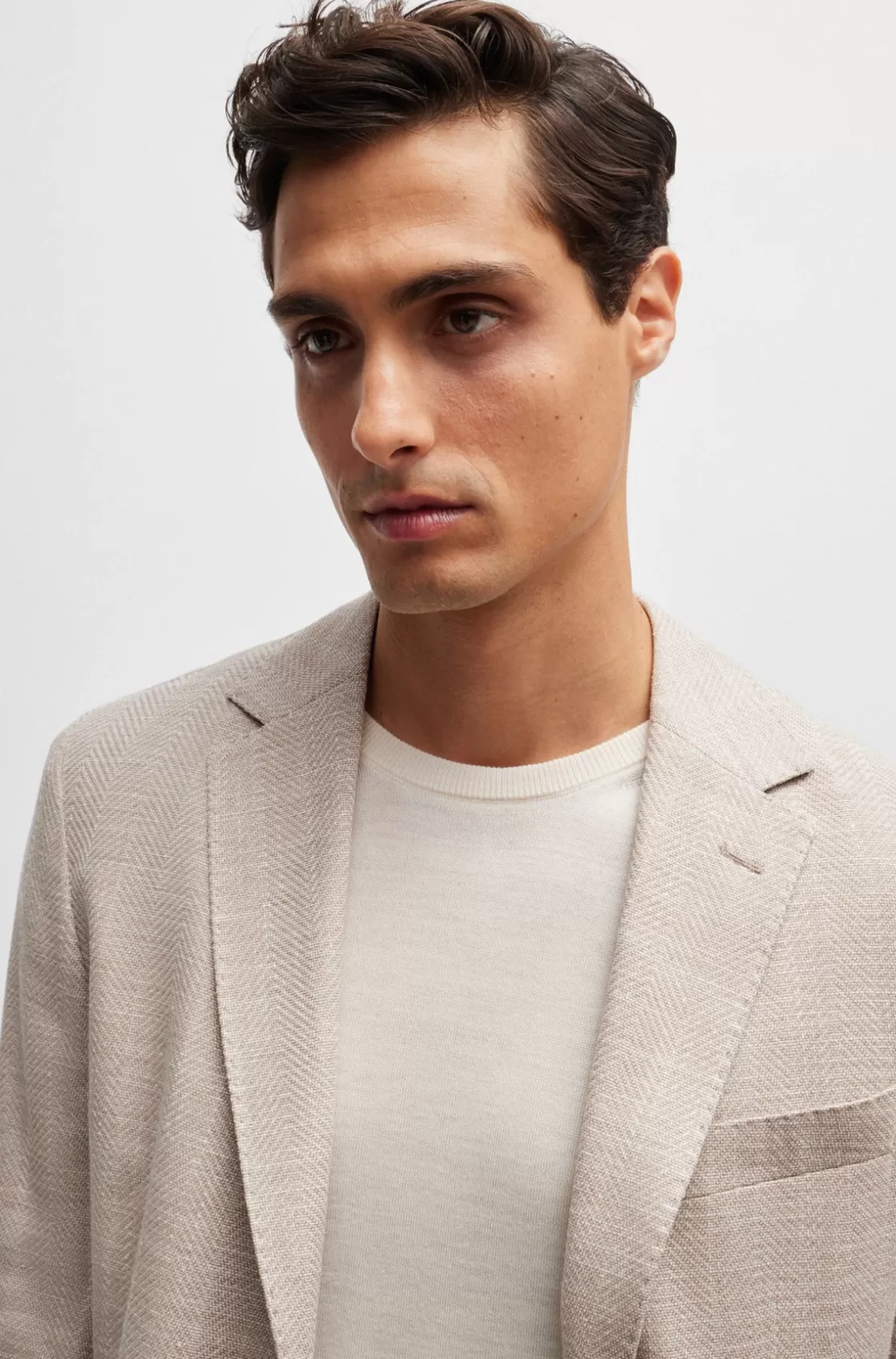 HUGO BOSS Slim-fit Sweater In Virgin Wool With Crew Neckline White Fashion