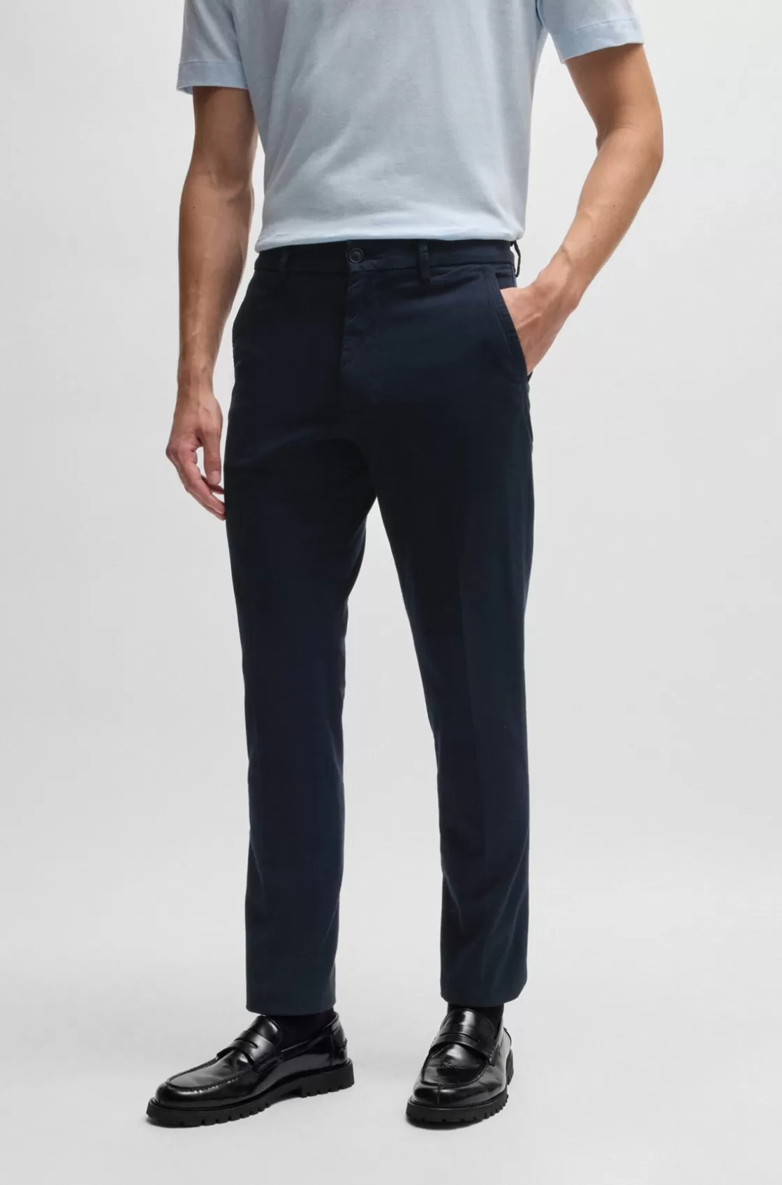 HUGO BOSS Slim-fit Trousers Dark Blue Fashion