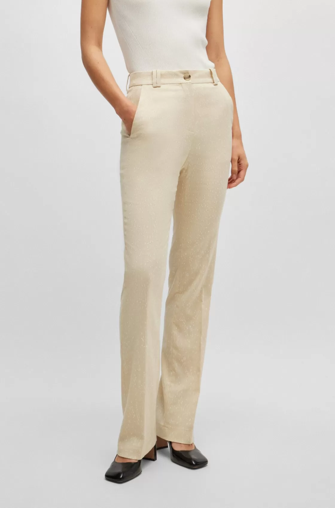 HUGO BOSS Slim-fit Trousers Patterned Cheap