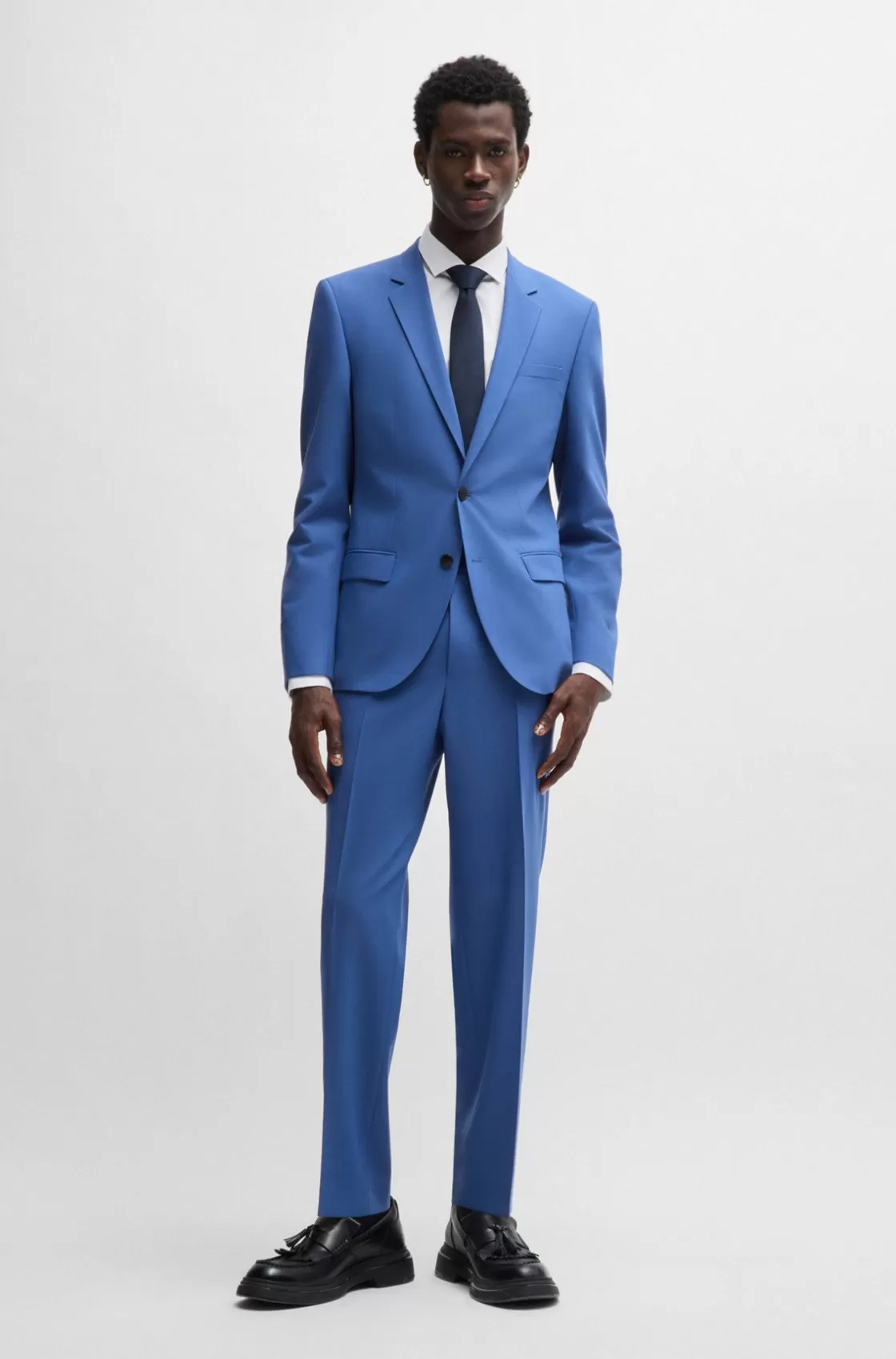 HUGO BOSS Slim-fit Trousers In Performance-stretch Cloth Blue Best
