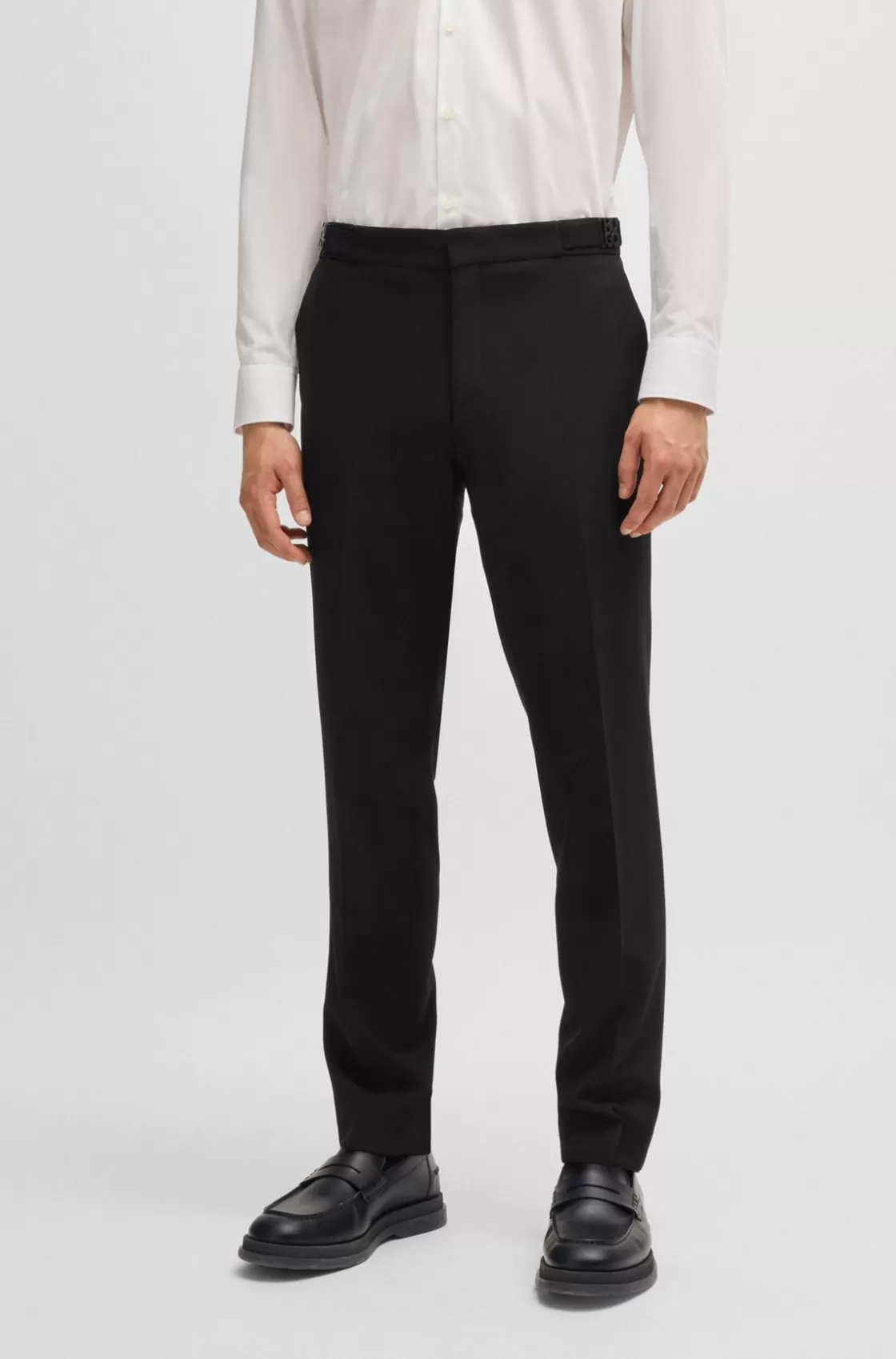 HUGO BOSS Slim-fit Trousers In Performance-stretch Wool Black Best
