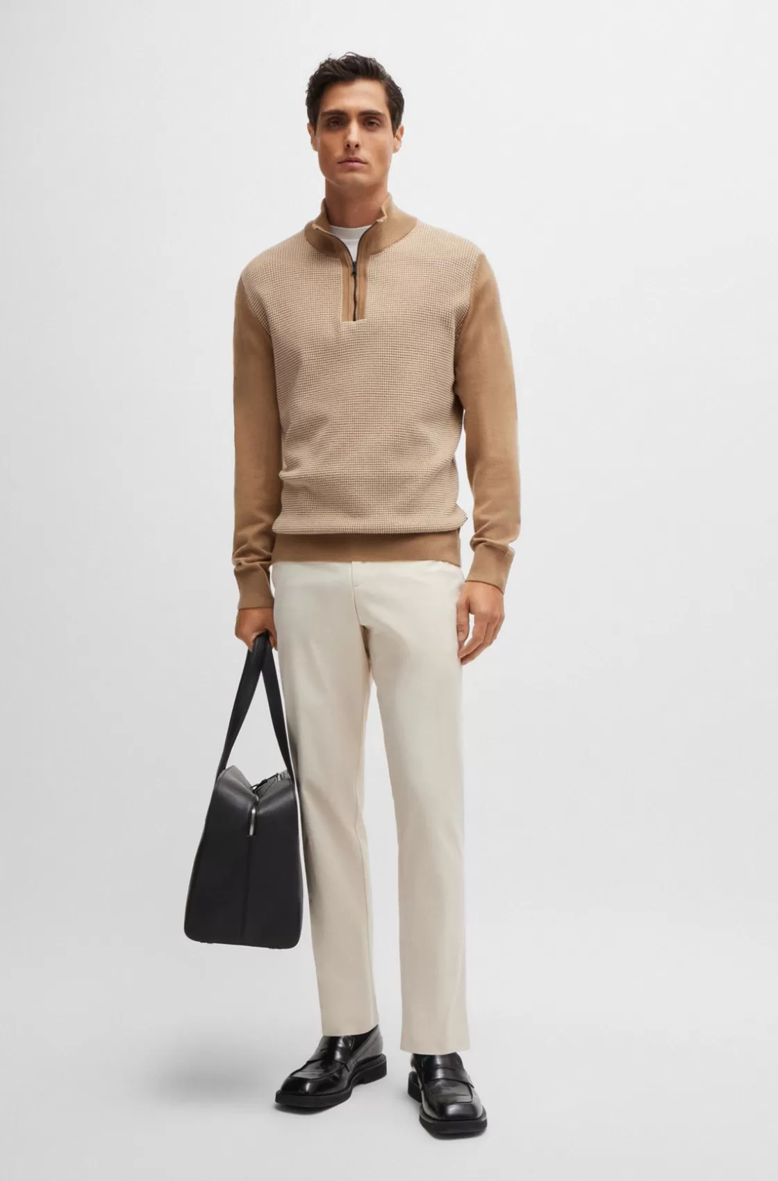 HUGO BOSS Slim-fit Trousers In Stretch Cotton White Cheap
