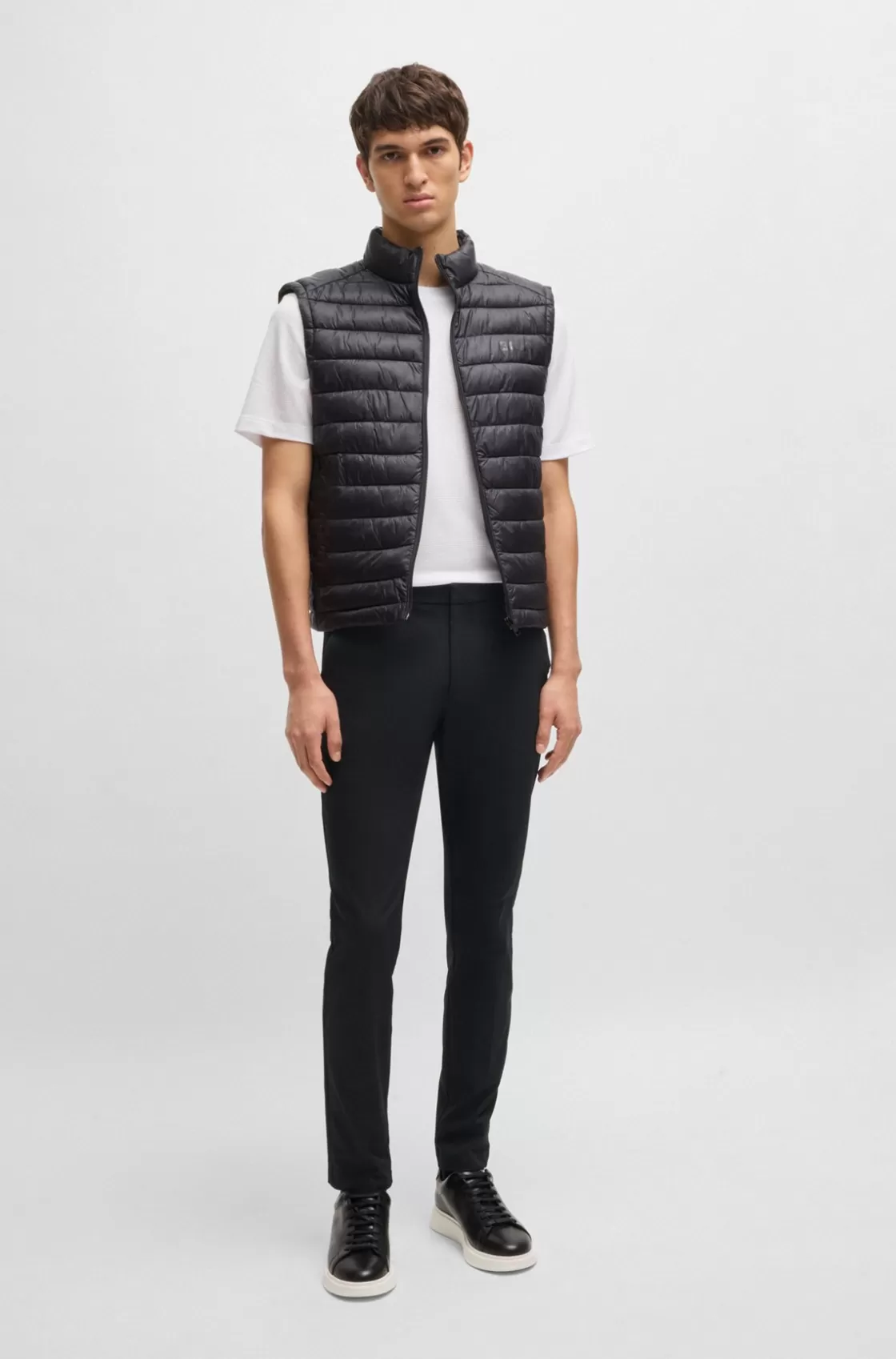 HUGO BOSS Slim-fit Trousers In Stretch Cotton Black Sale