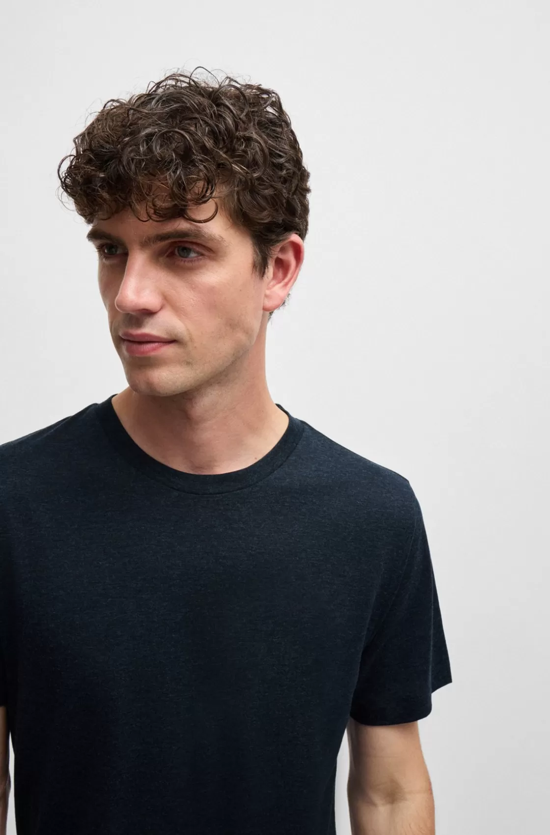 HUGO BOSS Slim-fit T-shirt In Performance Fabric Dark Blue Discount