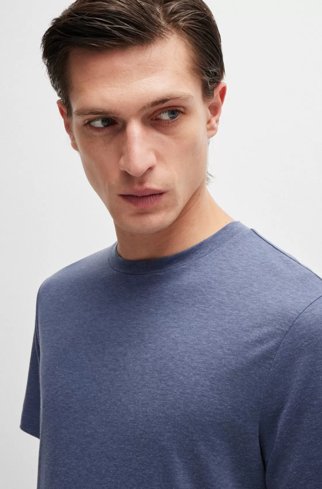 HUGO BOSS Slim-fit T-shirt In Performance Fabric Dark Blue Cheap