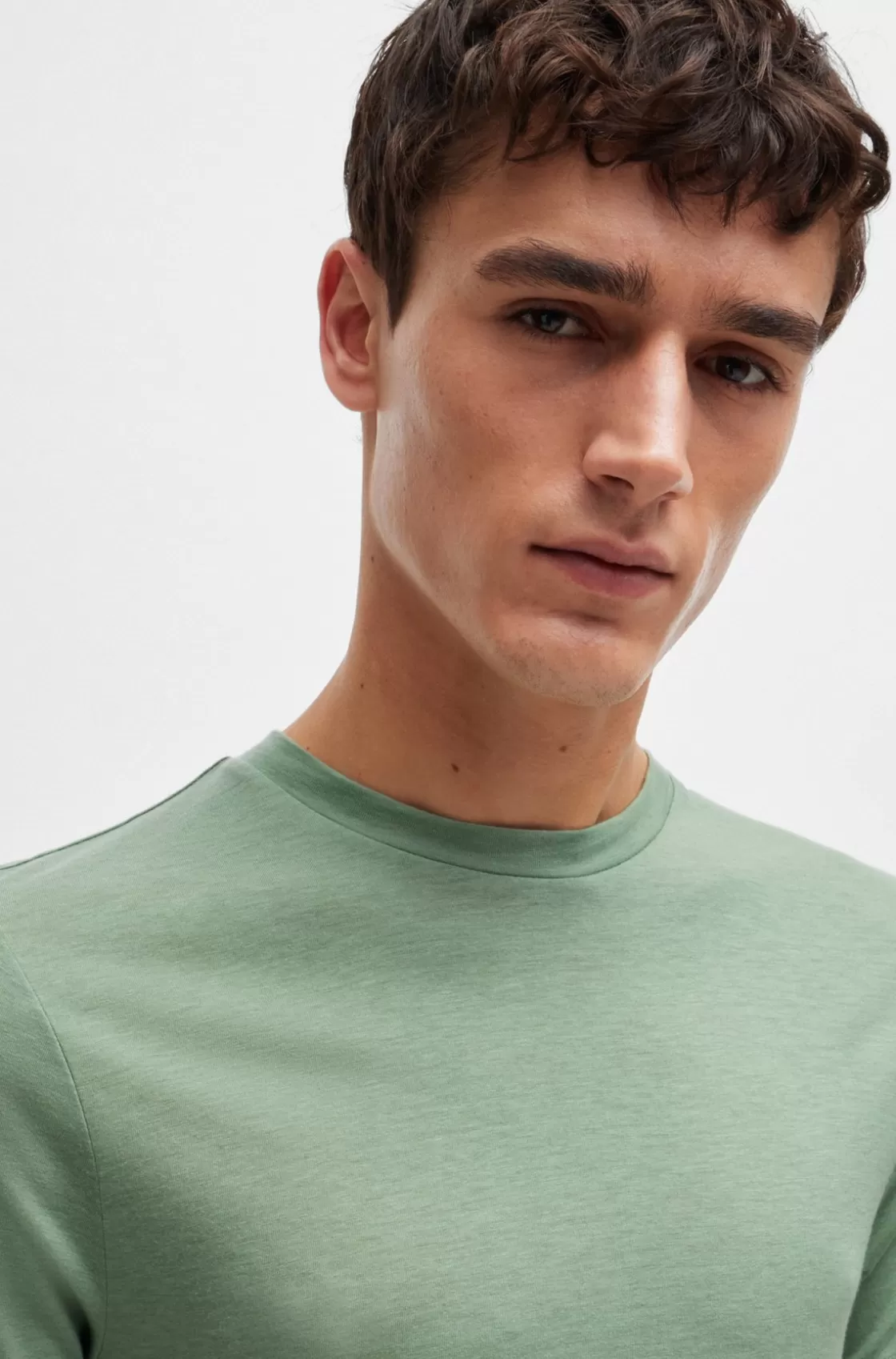 HUGO BOSS Slim-fit T-shirt In Performance Fabric Light Green New