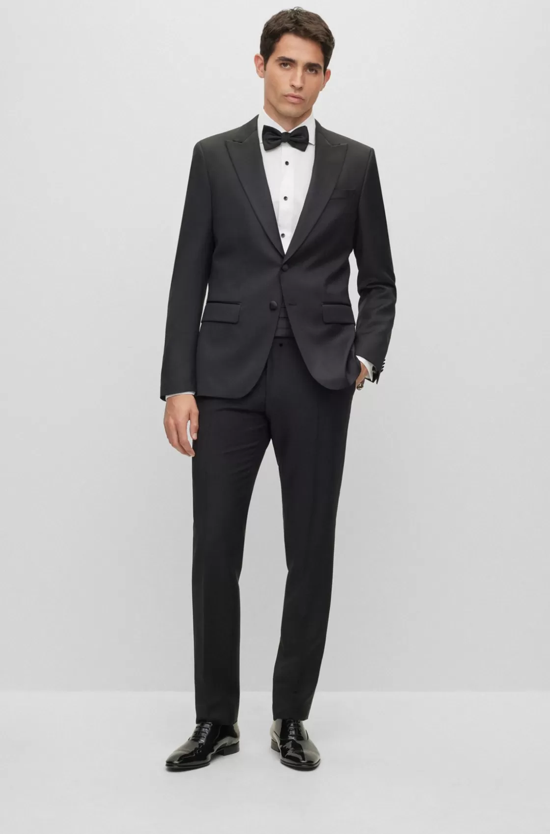HUGO BOSS Slim-fit Tuxedo Jacket In Wool Serge Black Store
