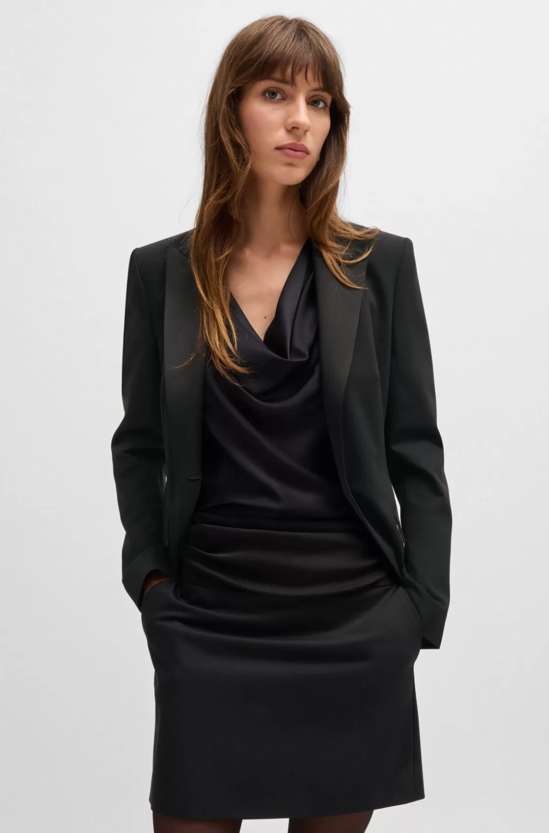 HUGO BOSS Slim-fit Tuxedo Jacket With Satin Trims Black Best