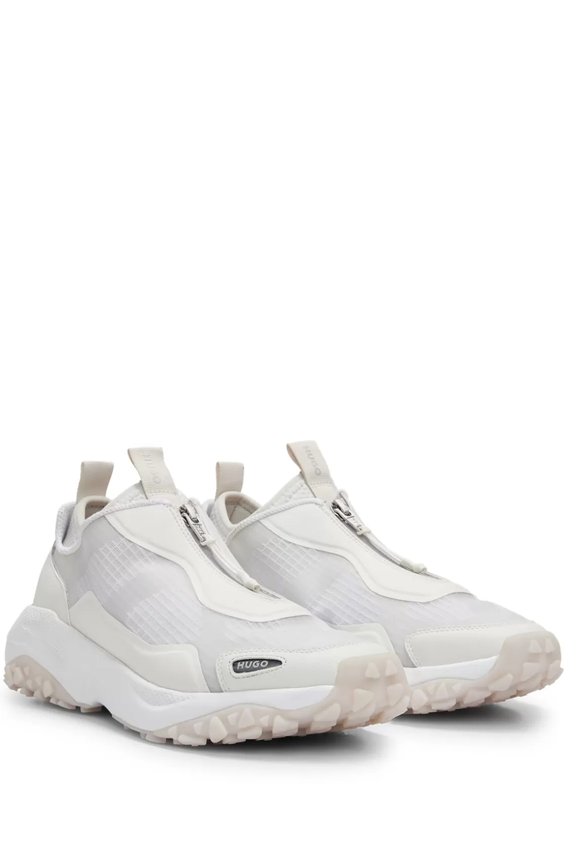 HUGO BOSS Sock-style Zip-up Trainers With EVA-rubber Sole White Best