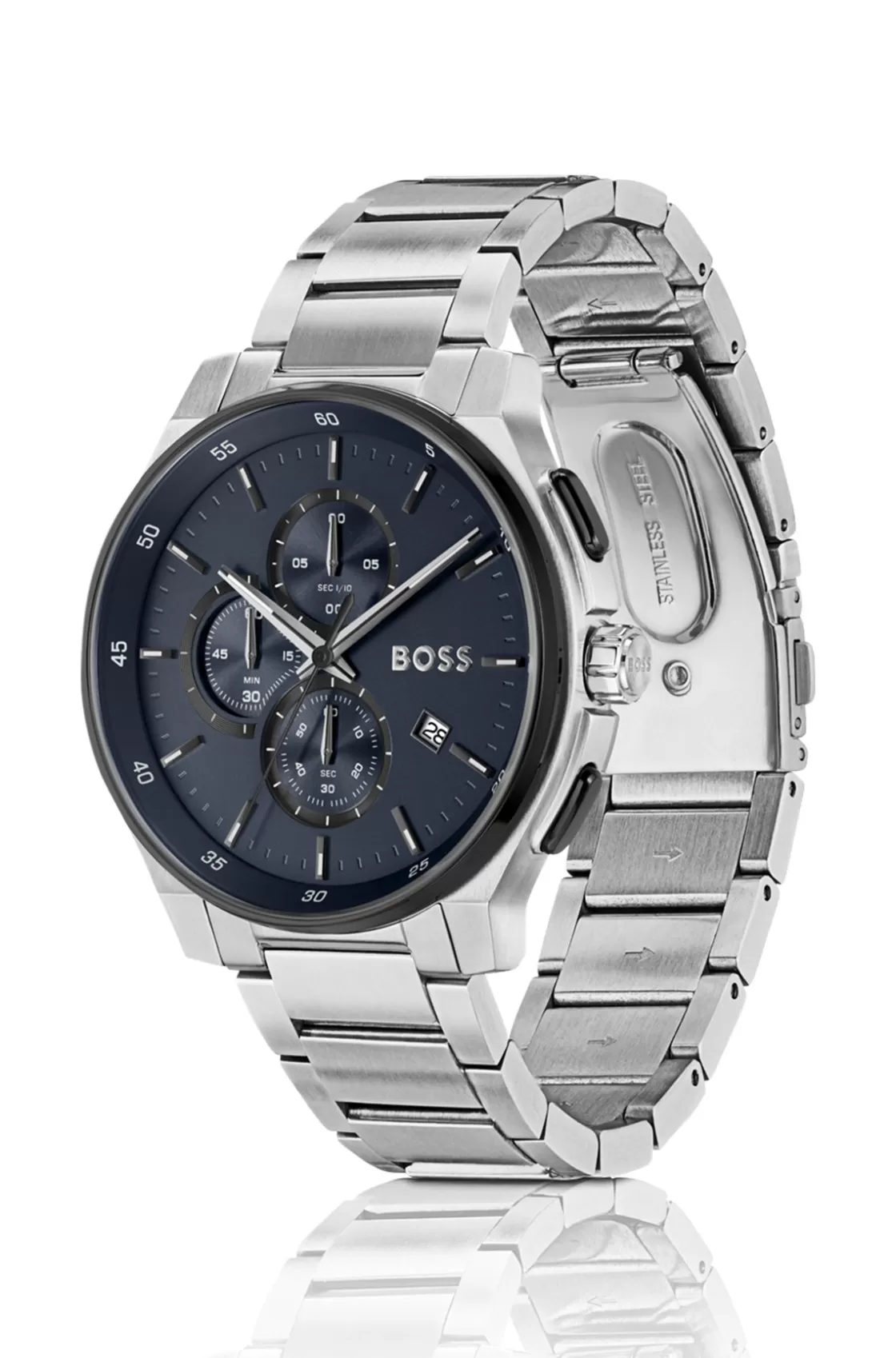 HUGO BOSS Stainless-steel Chronograph Watch With Matte-blue Dial Assorted-Pre-Pack Clearance