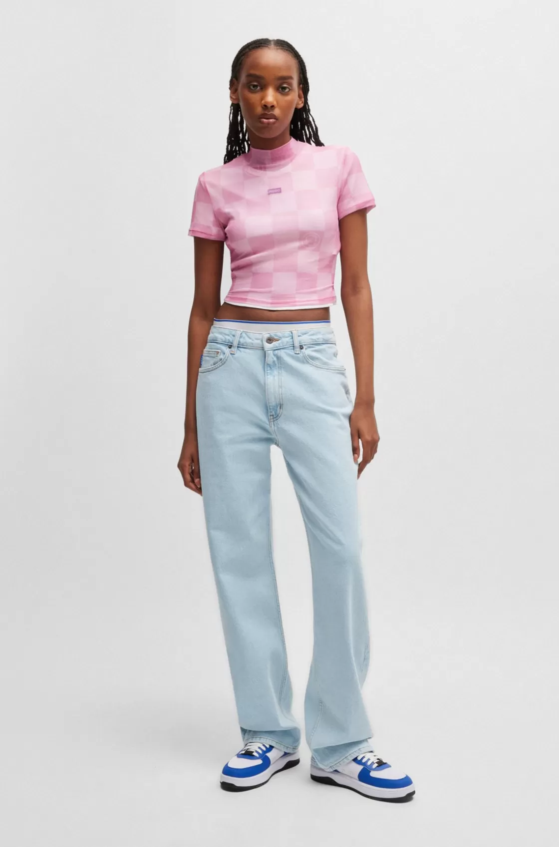HUGO BOSS Straight-fit Jeans In Light-blue Stretch Denim Turquoise Fashion