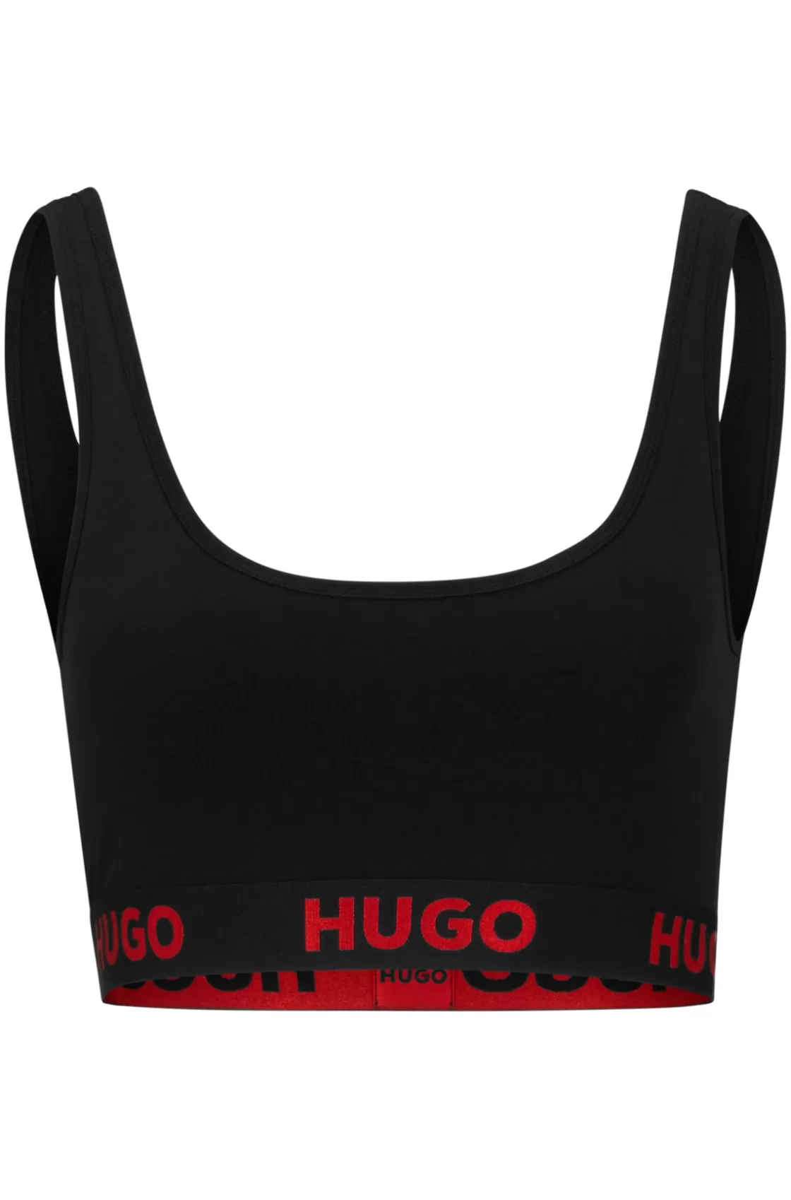 HUGO BOSS Stretch-cotton Bralette With Logo Band Black Hot