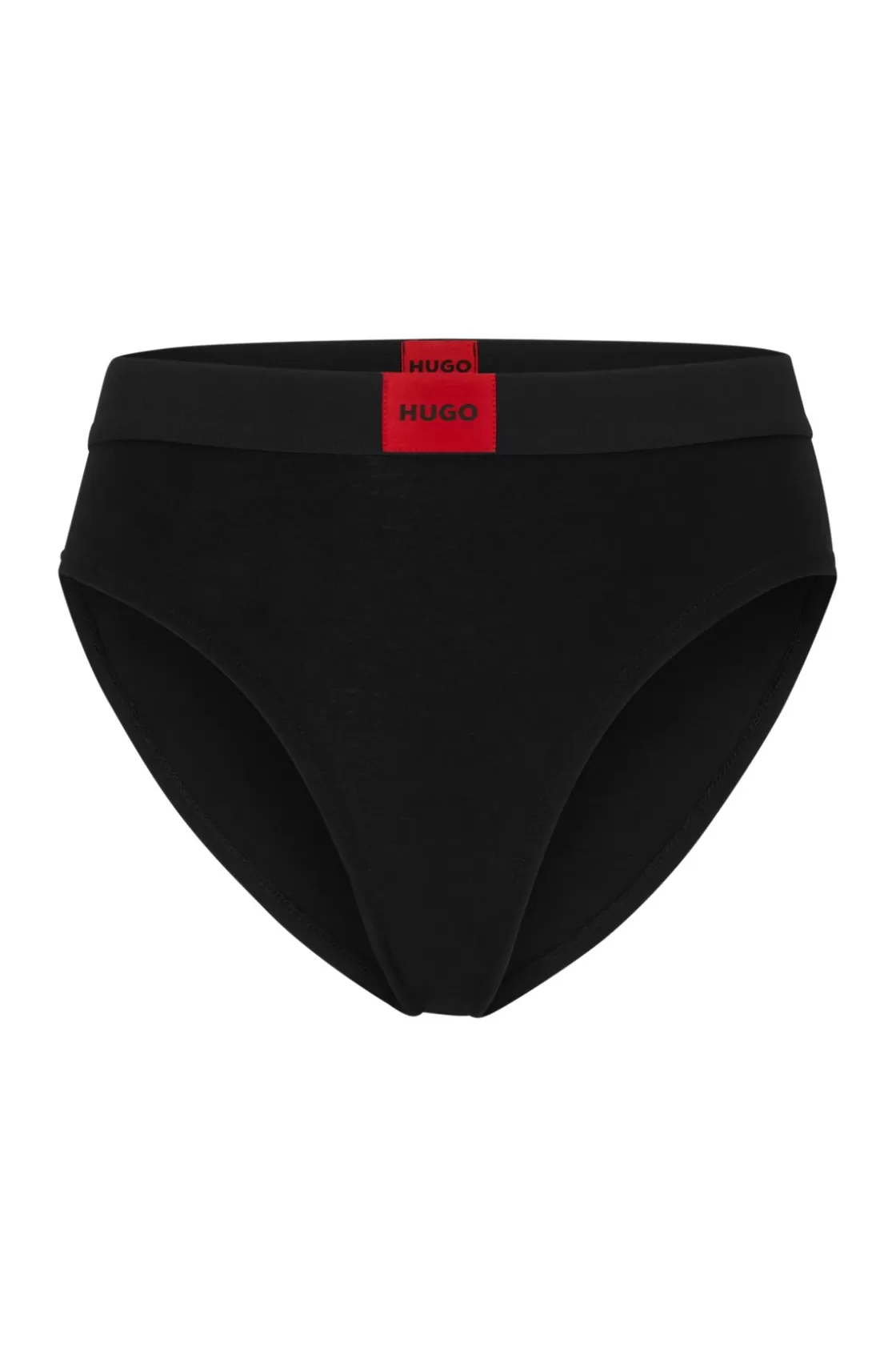HUGO BOSS Stretch-cotton Briefs With Red Logo Label Black Cheap