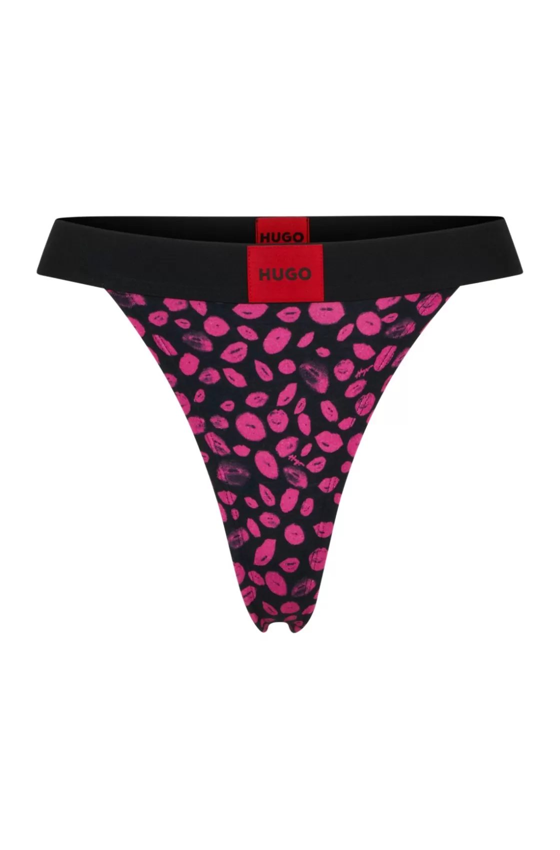 HUGO BOSS Stretch-cotton String Briefs With Seasonal Pattern Patterned Hot