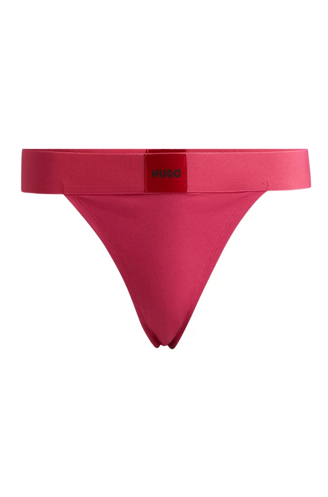 HUGO BOSS Stretch-cotton Thong Briefs With Logo Waistband Pink New