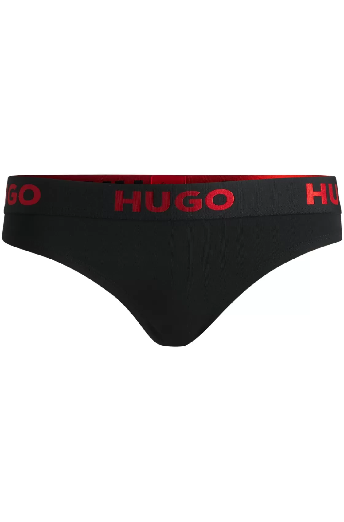 HUGO BOSS Stretch-cotton Thong With Logo Waistband Black Cheap