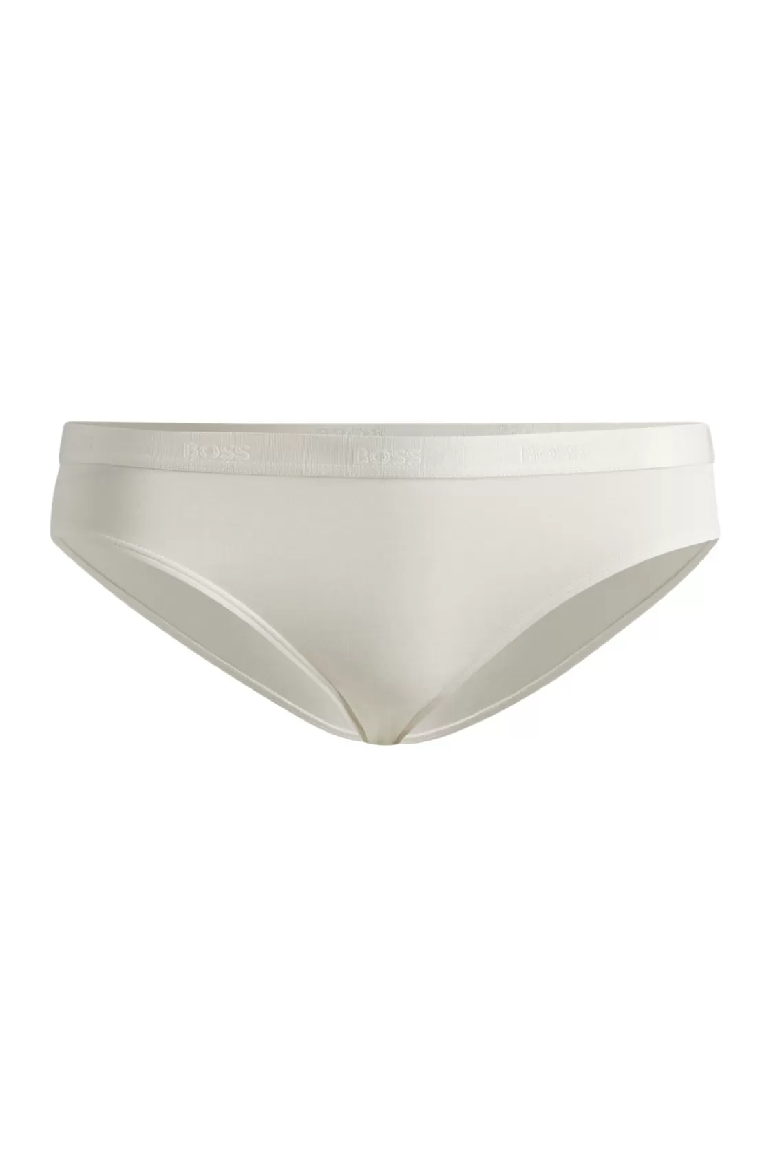 HUGO BOSS Stretch-jersey Briefs With Logo Waistband White Discount