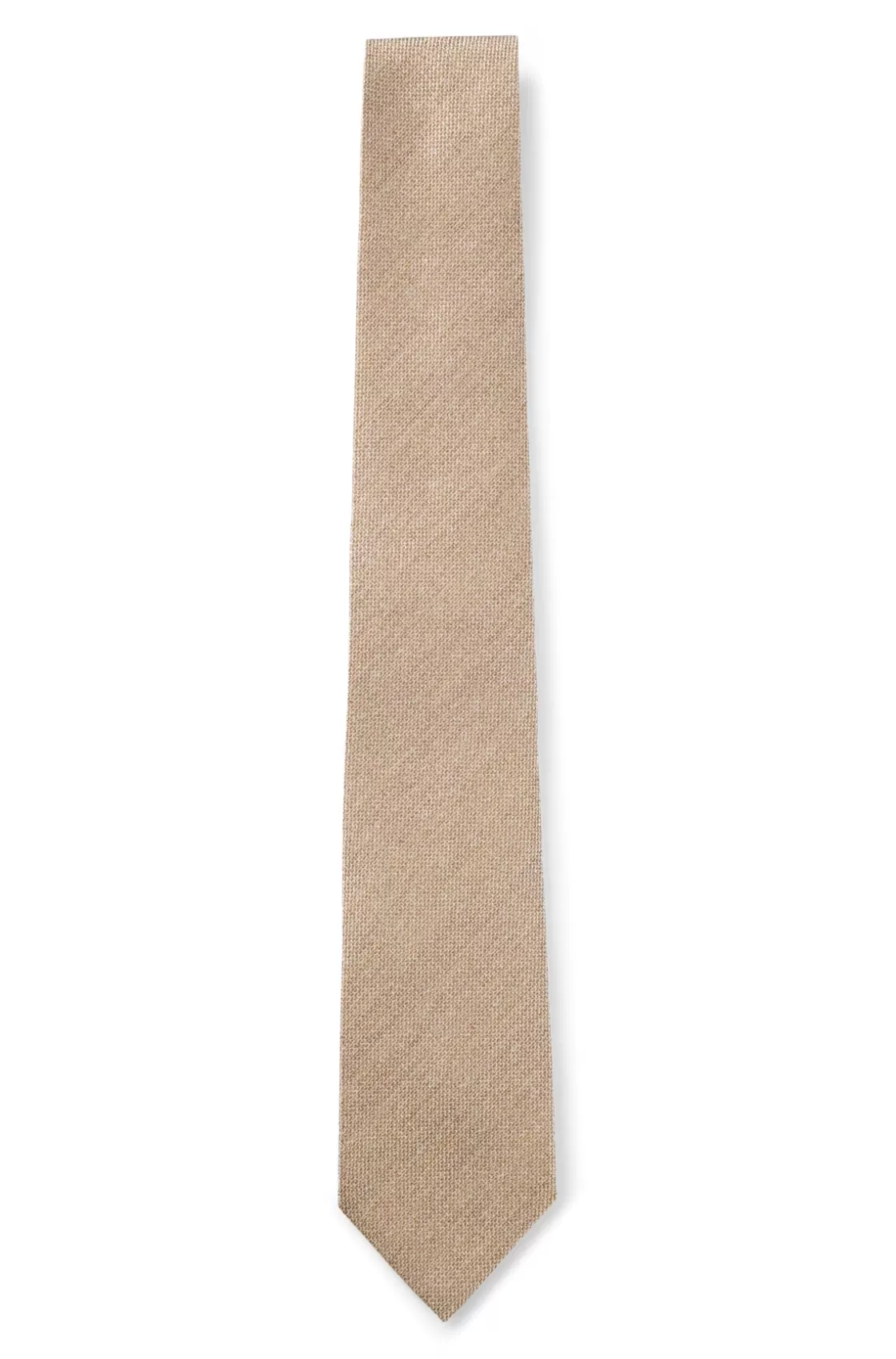 HUGO BOSS Structured Tie In An Italian Wool-silk Blend Beige Shop