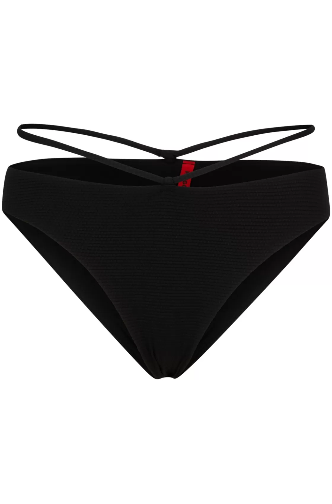 HUGO BOSS Structured-jersey Bikini Bottoms With Strap Details Black Cheap