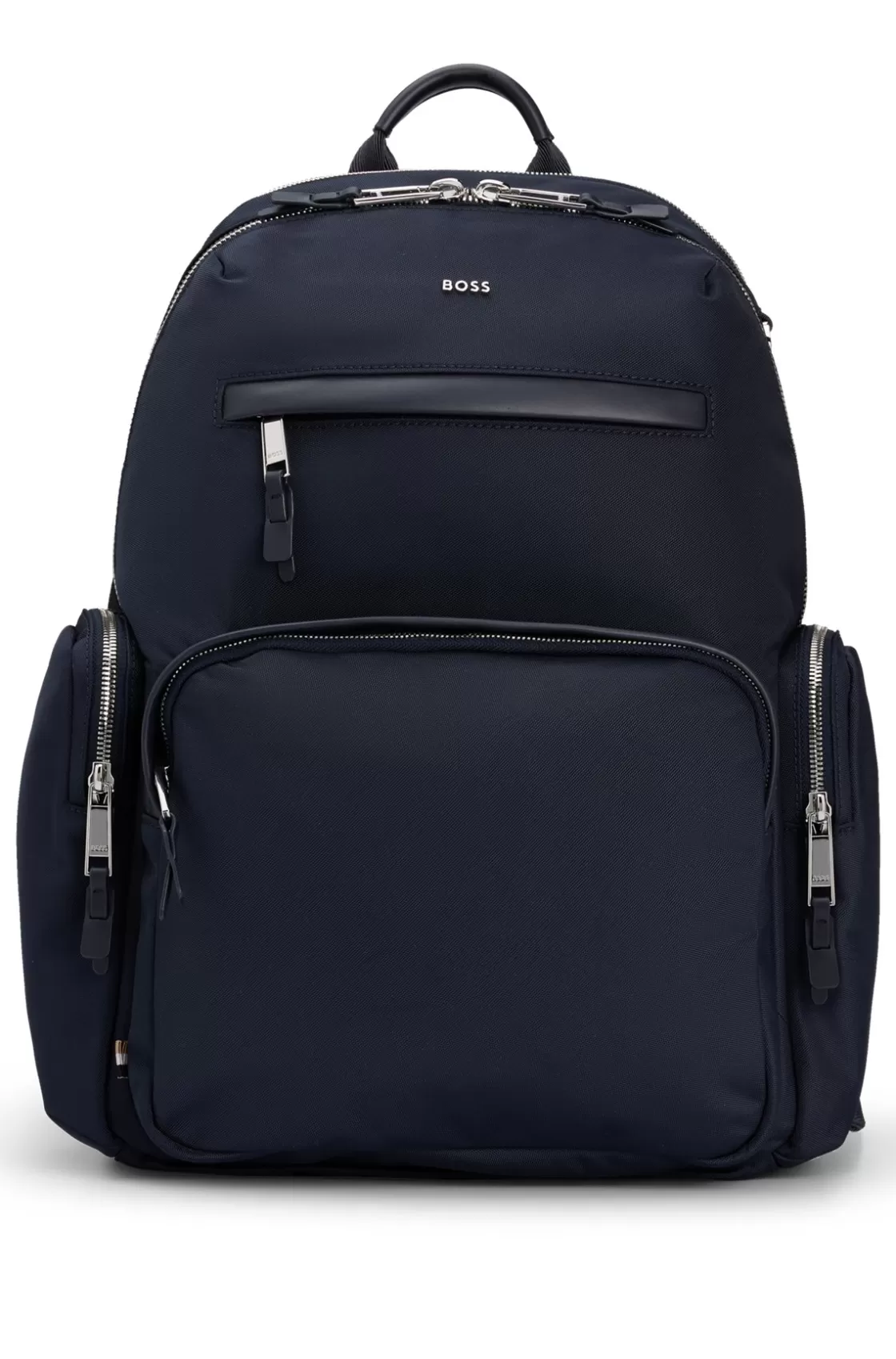 HUGO BOSS Structured-material Backpack With Logo And Two-way Zip Dark Blue Shop
